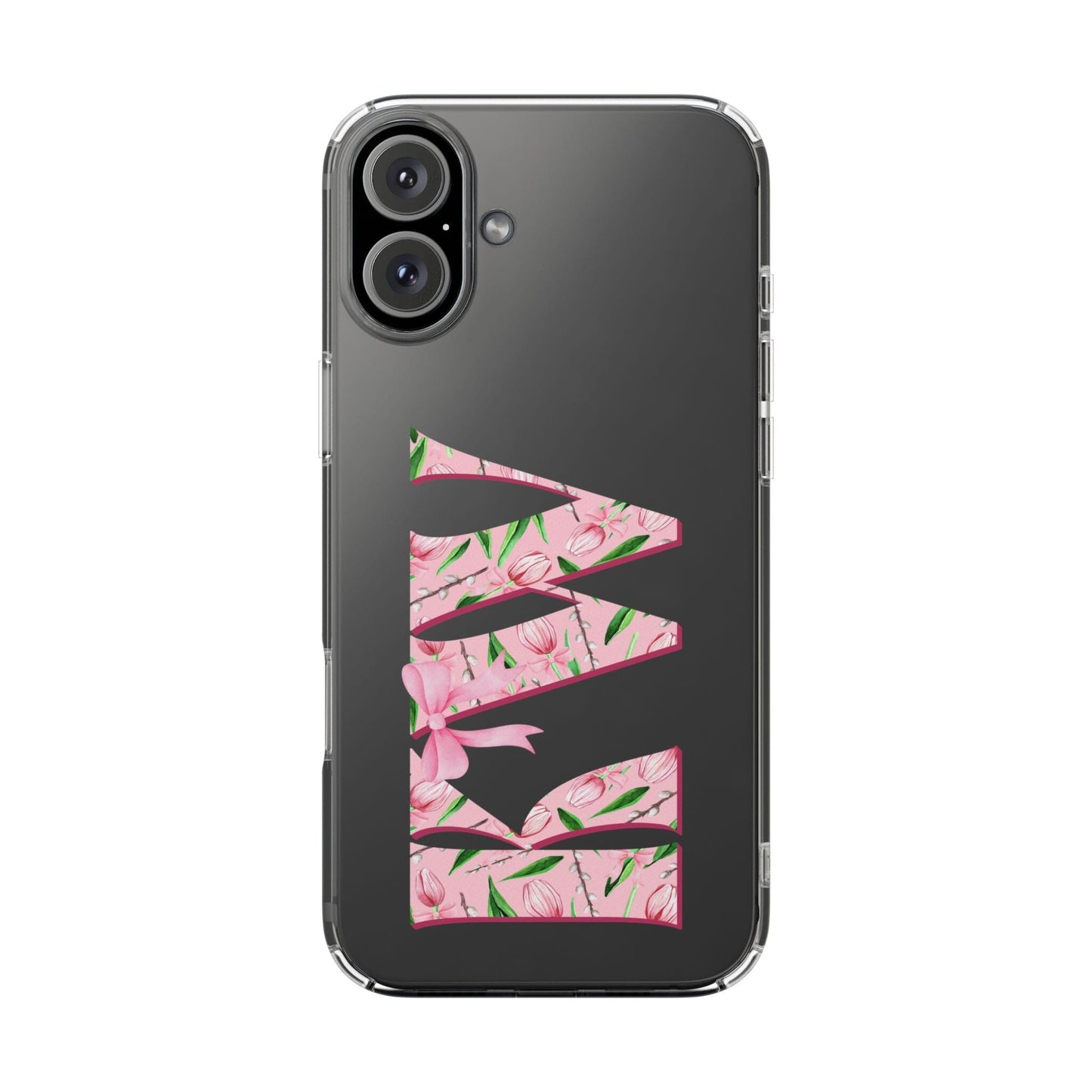 Initials iPhone 16 Pro Case, Clear Phone Cases • Designed to fit Most iPhone and Samsung Phones Phone Case Printify iPhone 16 Plus Without gift packaging