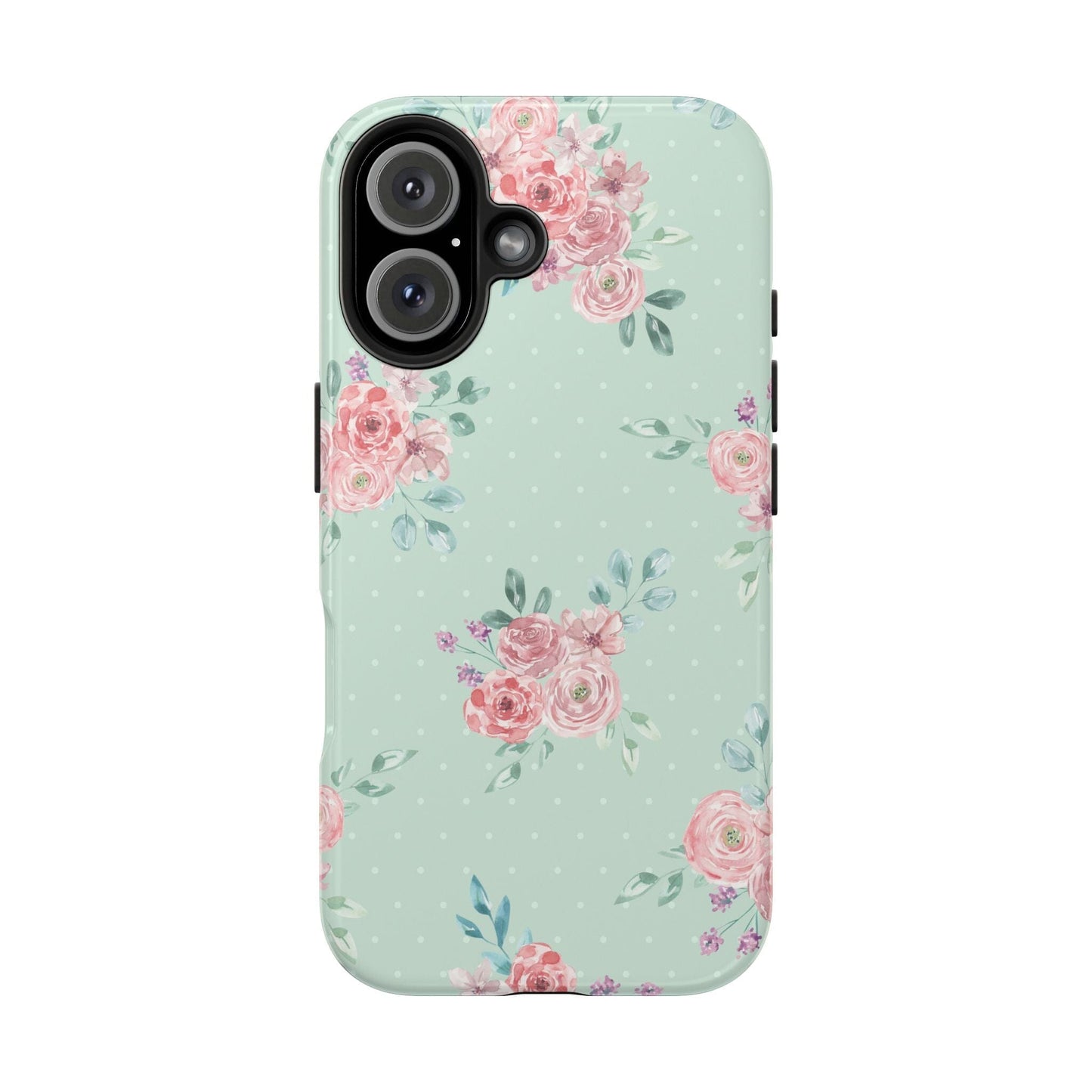 Green Floral Phone Case, Summer Flower Phonecases, Coquette Aesthetic iPhone Case for 15 14 13 12 Cell Phone Covers Phone Case Printify iPhone 16