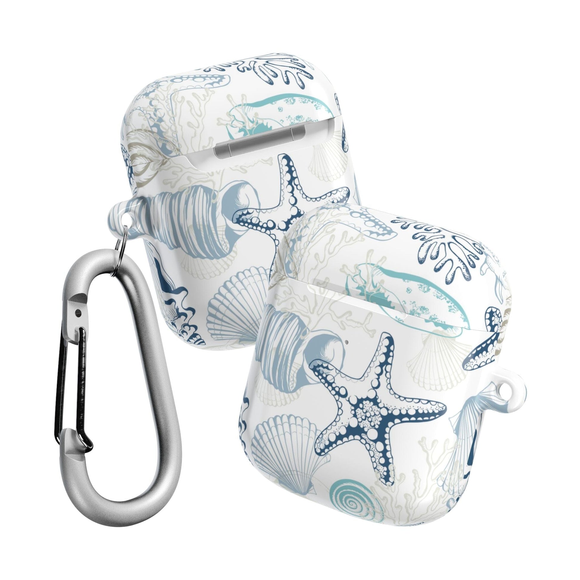 Blue Seashells AirPods Case, Ocean-Inspired Case for Earbuds • Cute Phone Accessories Accessories Printify