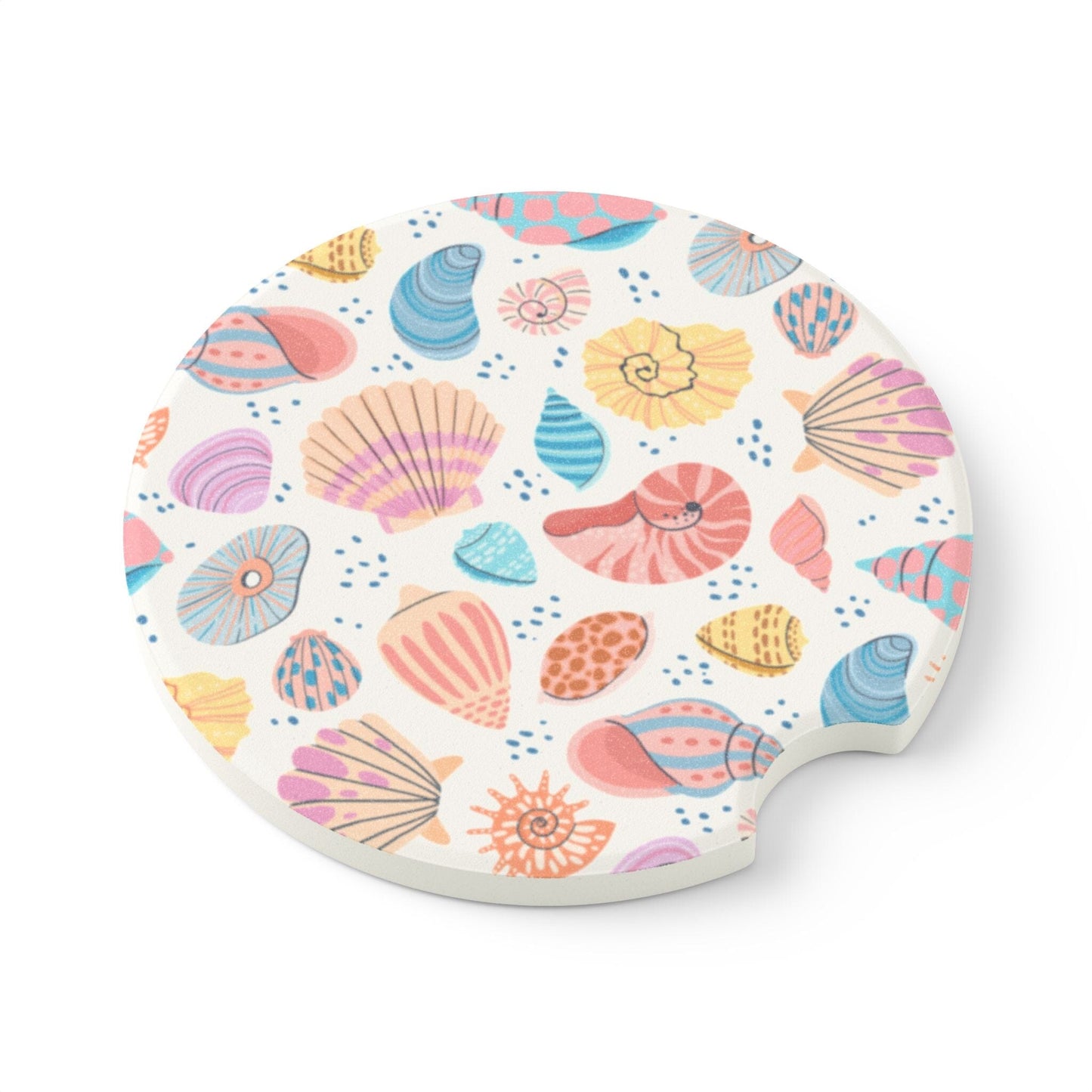 Coconut Girl Car Coaster, Coastal Vibes Drink Cup Holder Coaster • Cute Car Accessories Home Decor Printify