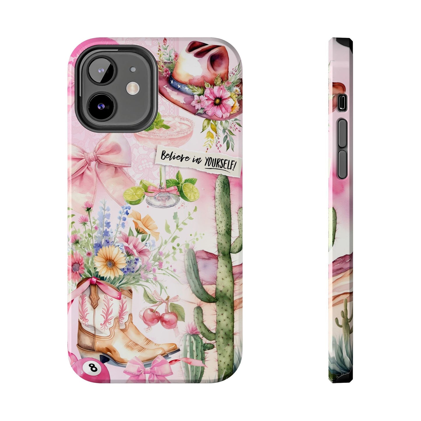 Pink Coquette Cowgirl Phone Case, Coastal Cowgirl Tough Phone Cases ~ Compatible with most iPhone and Samsung Models Phone Case Printify iPhone 15