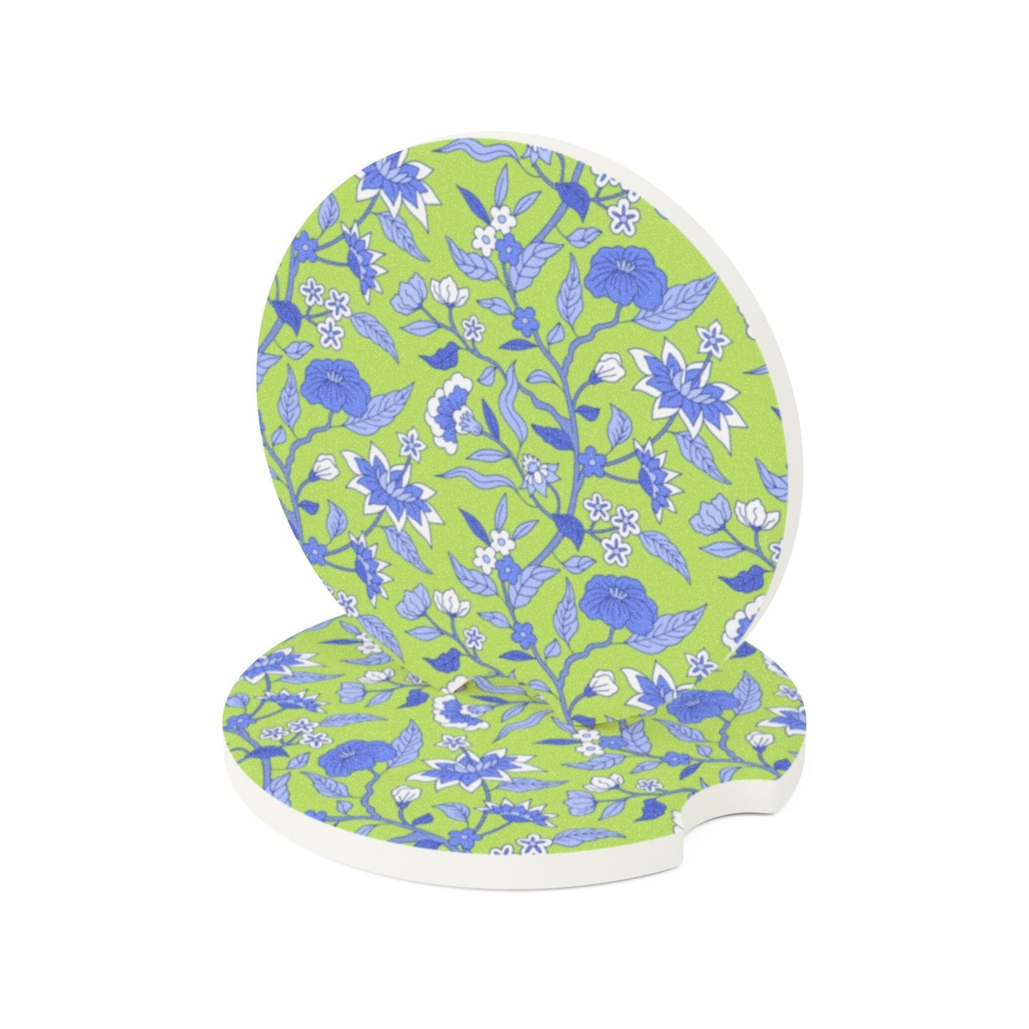 Toile Car Coaster, Green Botanical Car Accessories, Drink Cup Holder Coaster, Coquette Aesthetic Home Decor Printify 2.6'' × 2.6" 2pcs