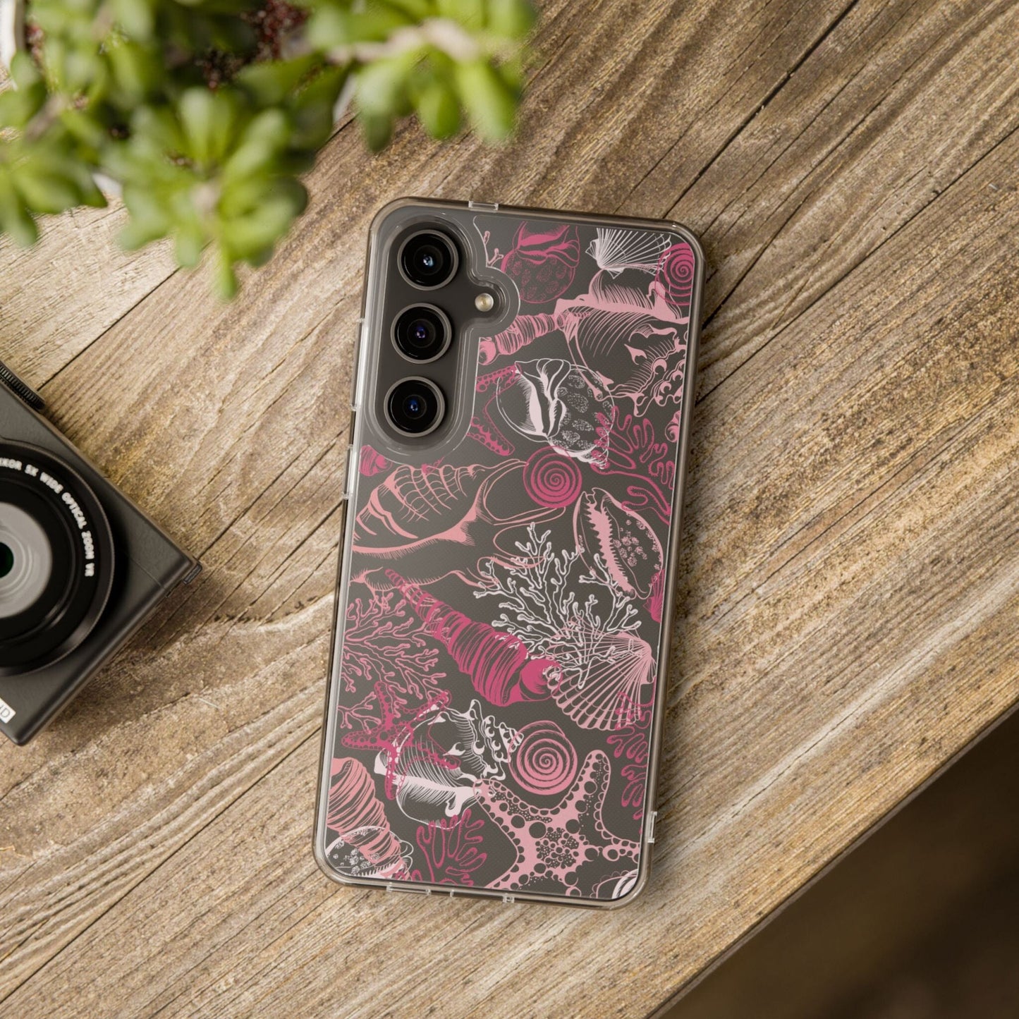 Pink Seashells Phone Case, Clear Summer Phone Cases Compatible with most iPhone and Samsung Galaxy Models Phone Case Printify