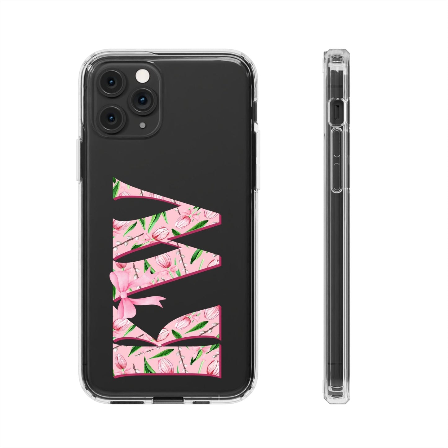 Initials iPhone 16 Pro Case, Clear Phone Cases • Designed to fit Most iPhone and Samsung Phones Phone Case Printify iPhone 11 Pro Without gift packaging