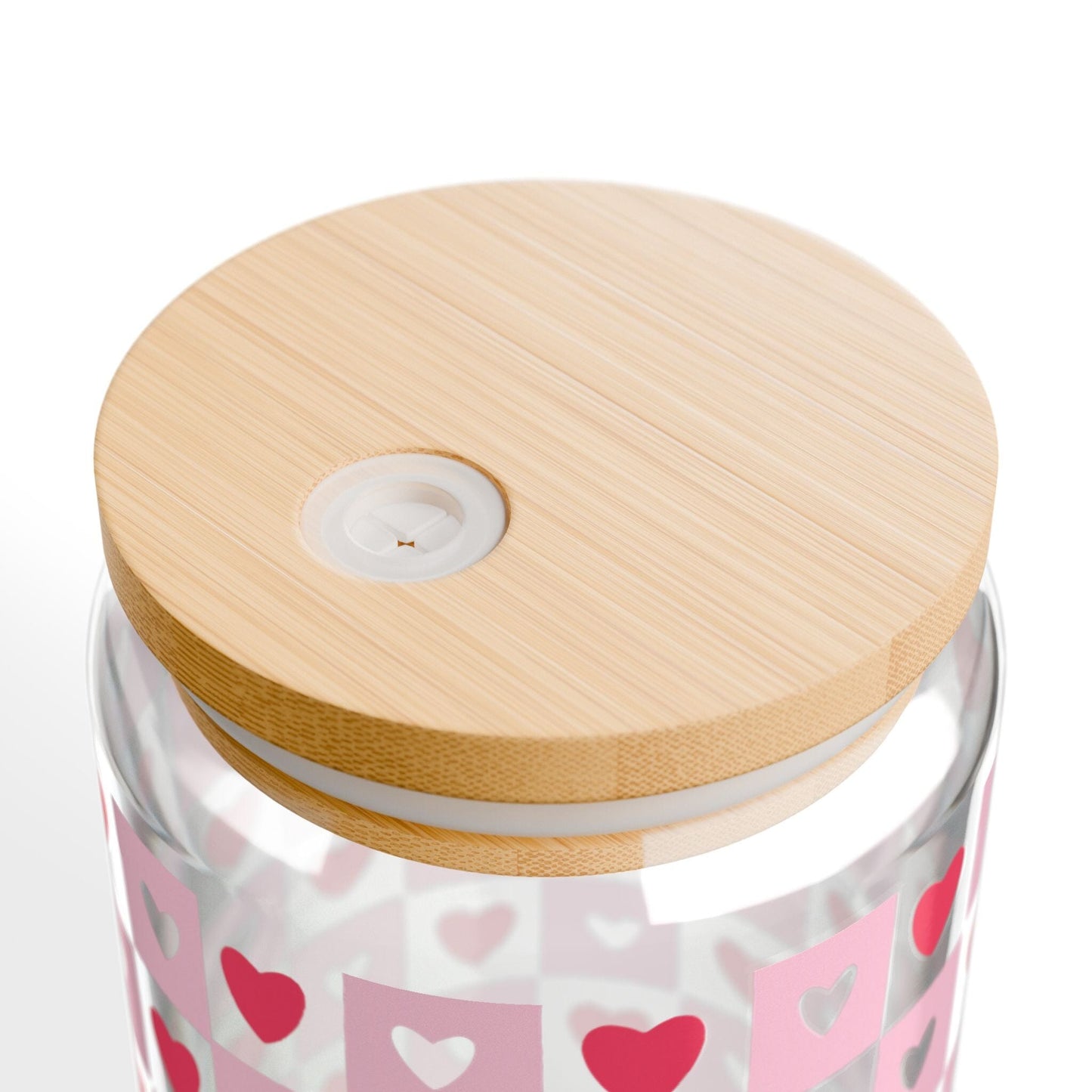 Coquette Heart Sipper Glass • XOXO Pink Iced Coffee Cup, Cute Bachelorette Drinkware Gifts Mug Printify