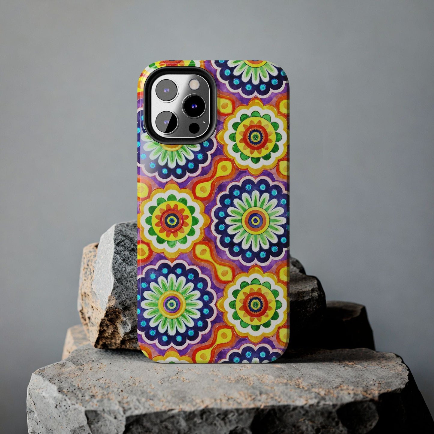 Rainbow Mandala Phone Case • Designed to Fit Most iPhone and Samsung Models Phone Case Printify