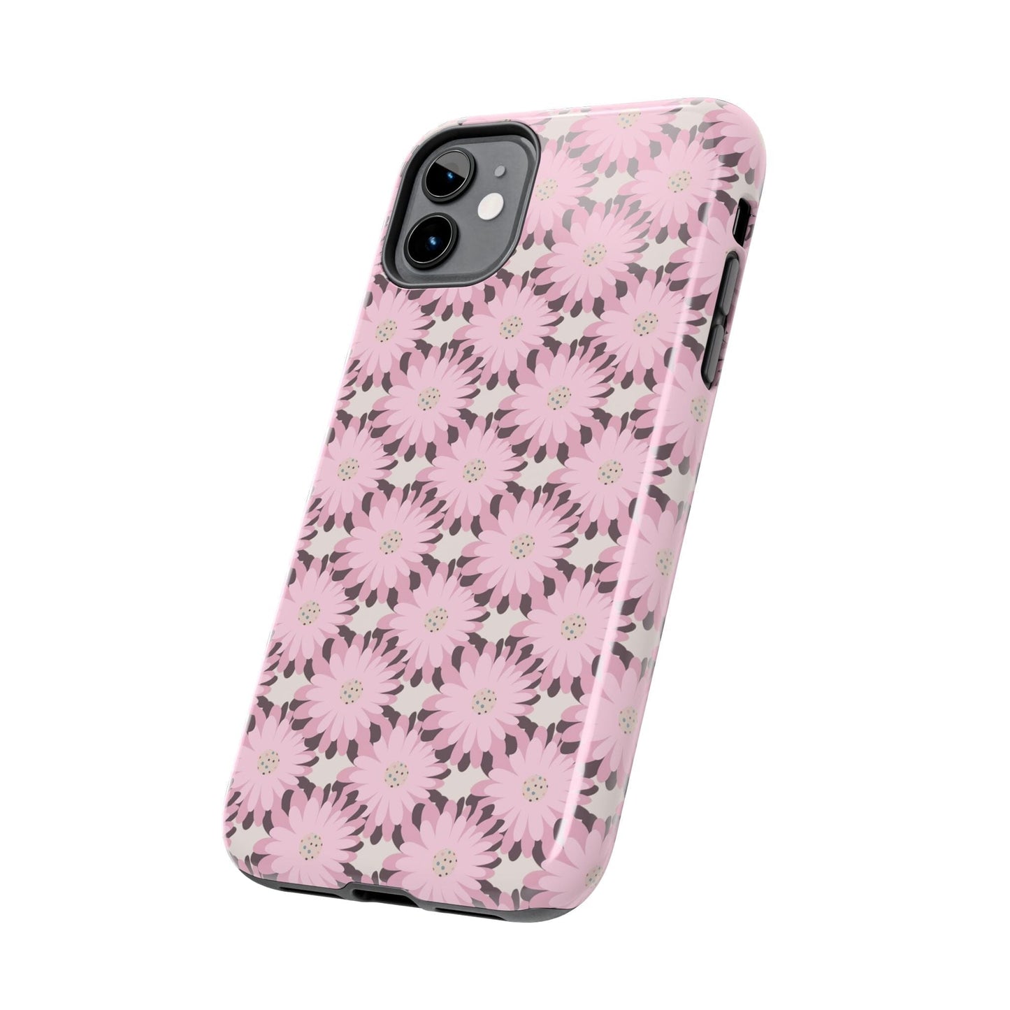 Pink iPhone Case, Daisy Flower Phonecase, Retro Floral Tough Phone Cases, Coconut Beachy Phone Case, Summer iPhone 14 13 12, Samsung Galaxy Phone Case Printify