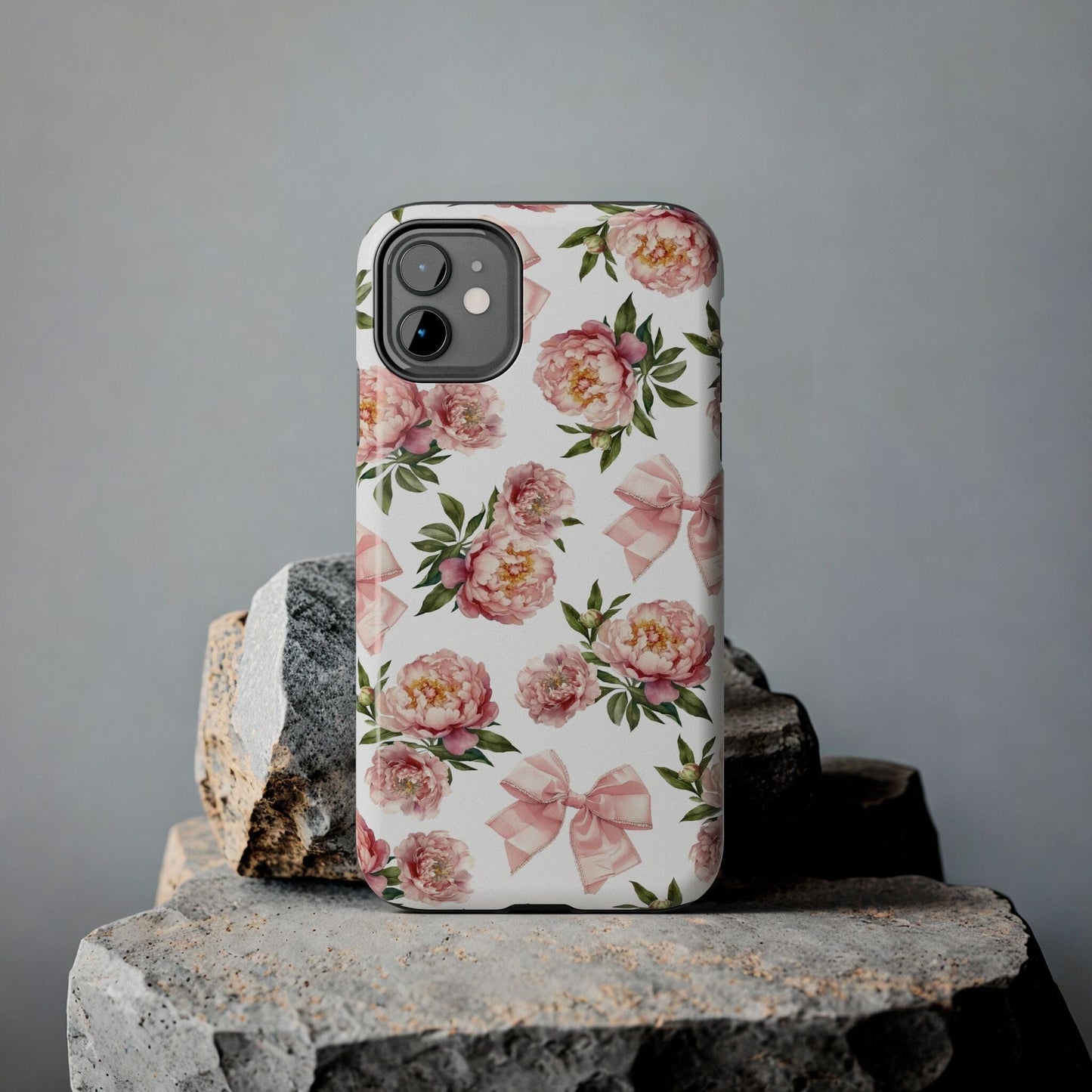 Coquette iPhone 15 Phone Case, Pink Floral Phone Case, Summer Flowers Phonecase, Peonies and Bows iPhone 12, iPhone 14, Samsung Galaxy S23 Phone Case Printify