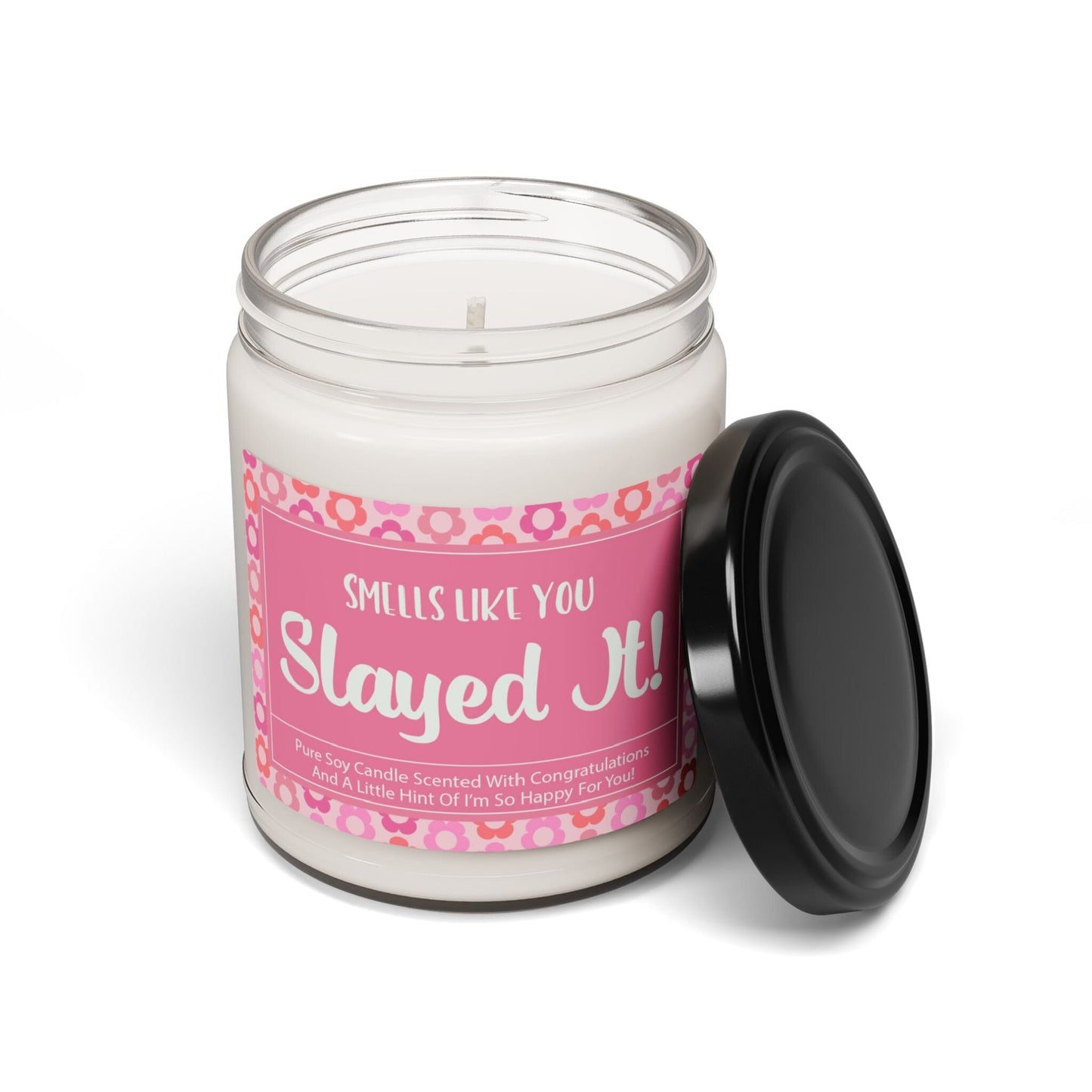 Smells Like You Slayed It ~ Coquette Girl Graduation Candle, Best Friend Gifts Home Decor Printify Clean Cotton 9oz