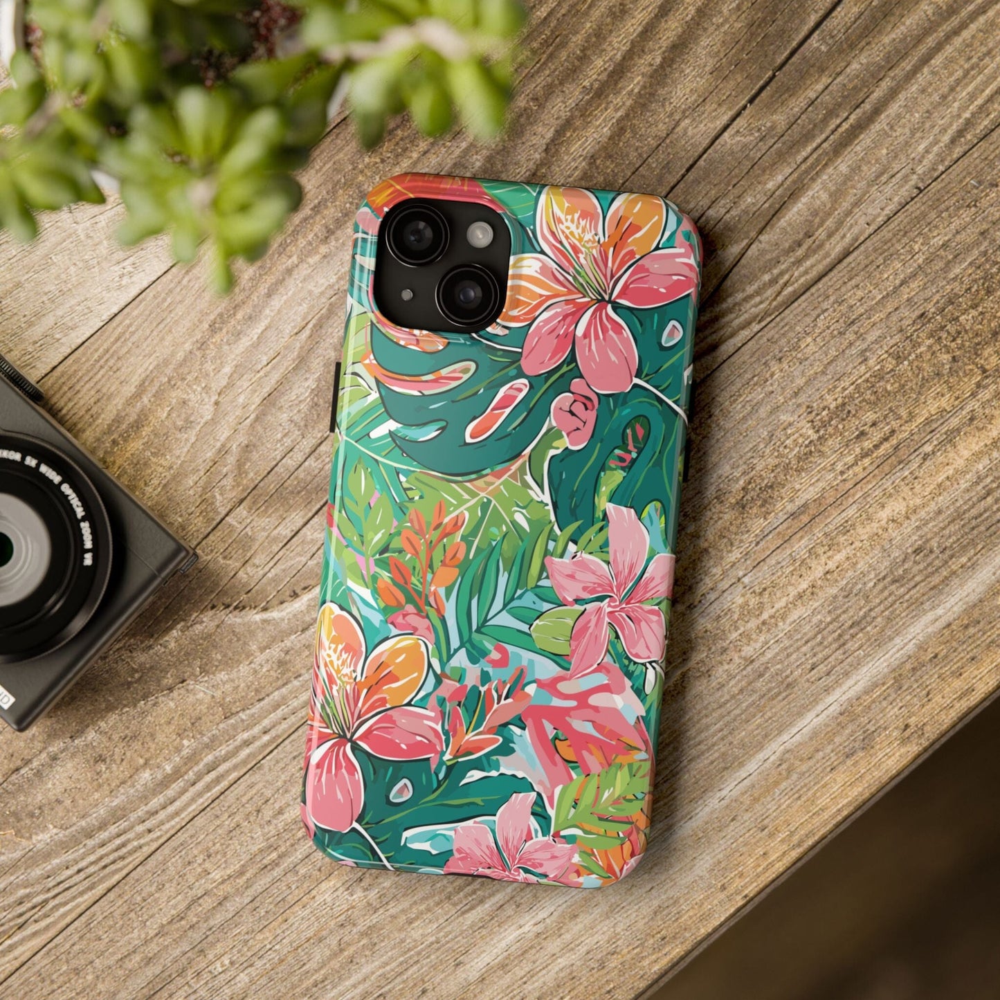 Tropical Brights Floral iPhone 16 Phone Cases • Designed to fit most iPhone and Samsung Models Phone Case Printify