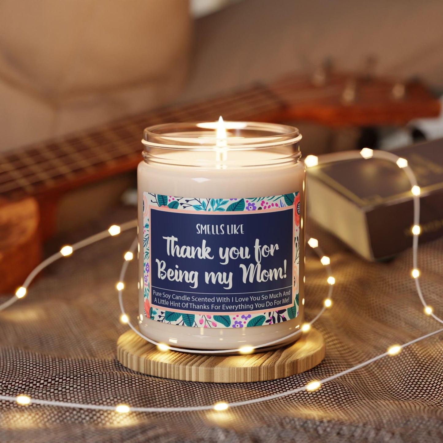 Smells Like Thank You ~ Mothers Day Candle for Mom, Unique Funny Greeting Card Love Notes Home Decor Printify