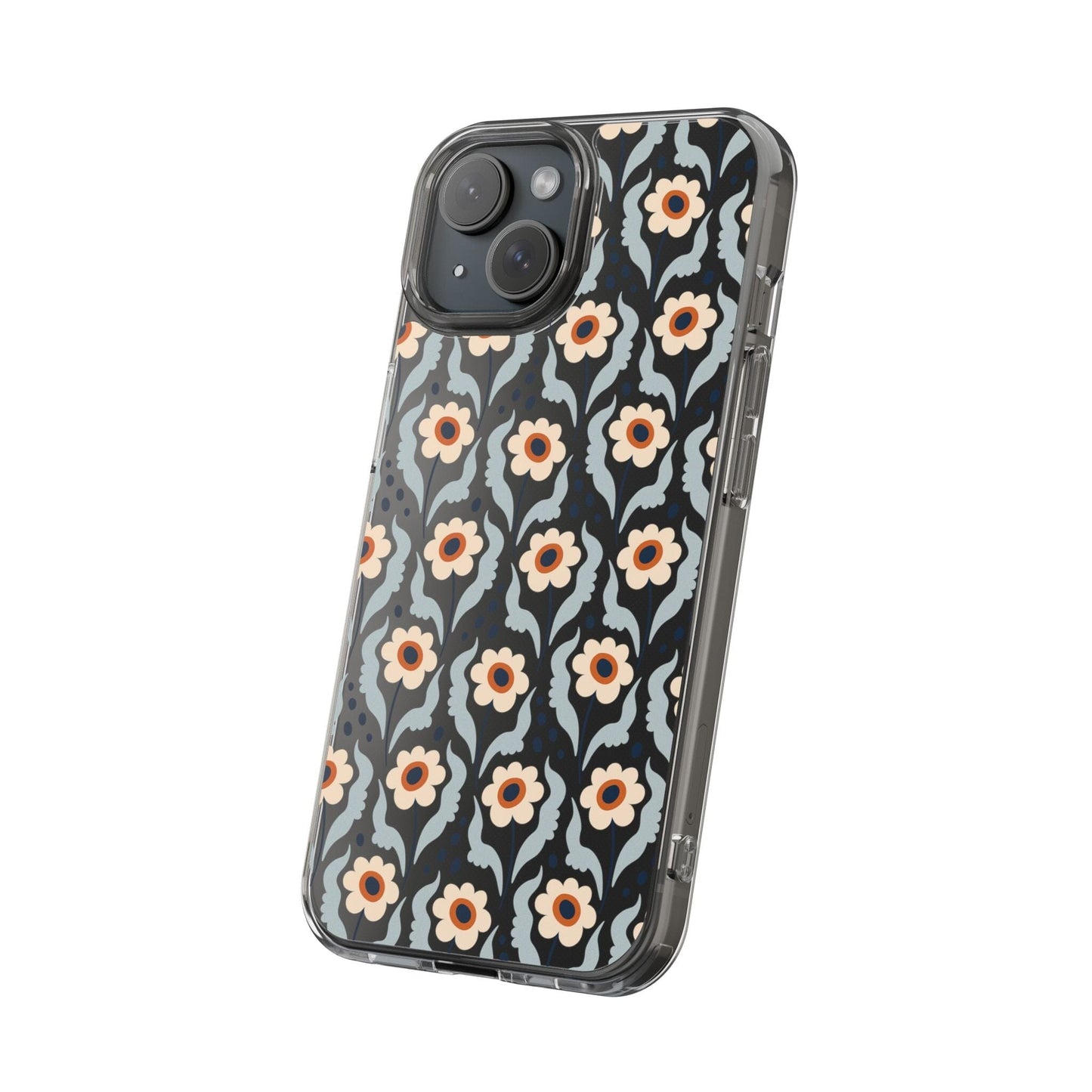 Retro Daisies Clear Phone Case • Designed to fit Most iPhone and Samsung Phones Phone Case Printify