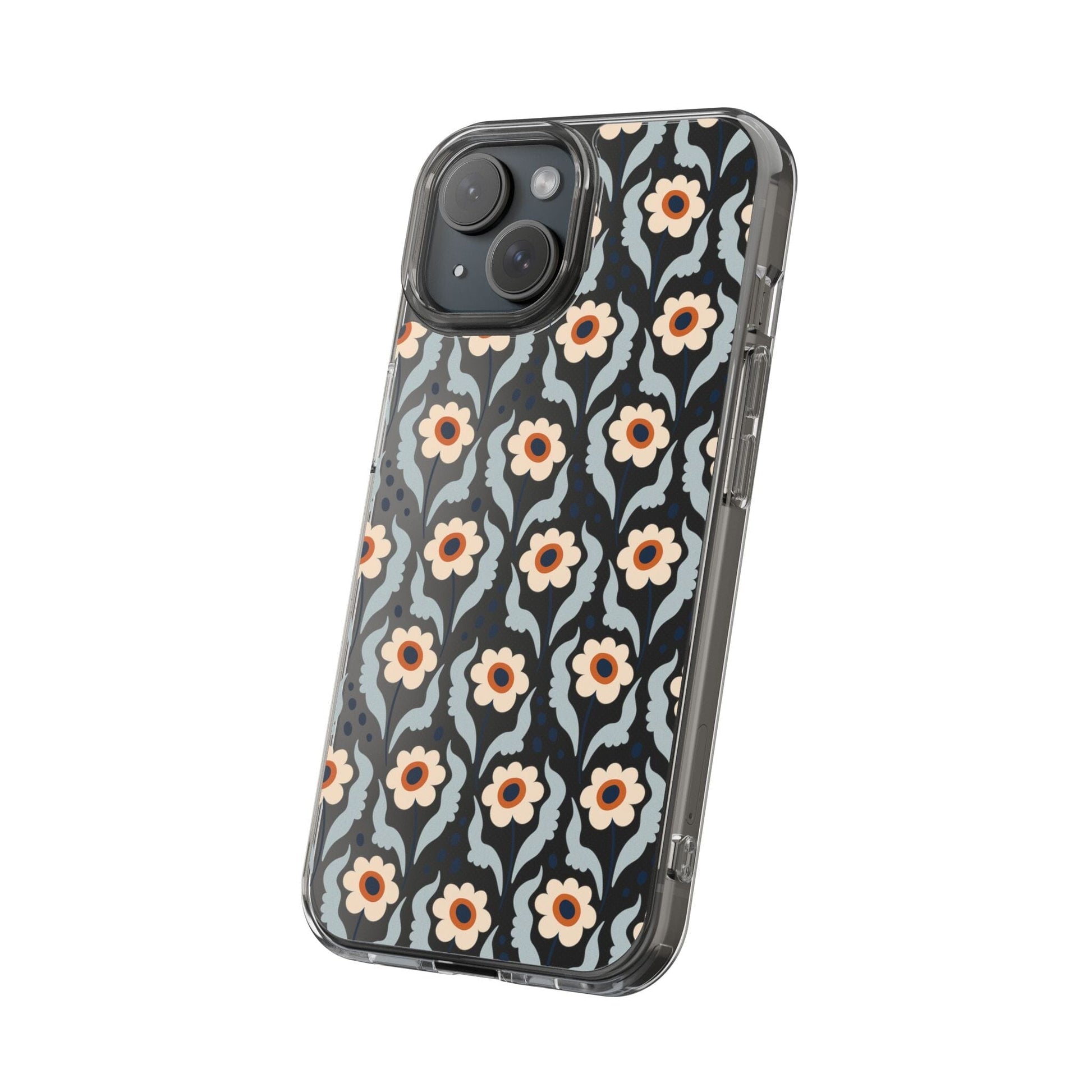 Retro Daisies Clear Phone Case • Designed to fit Most iPhone and Samsung Phones Phone Case Printify