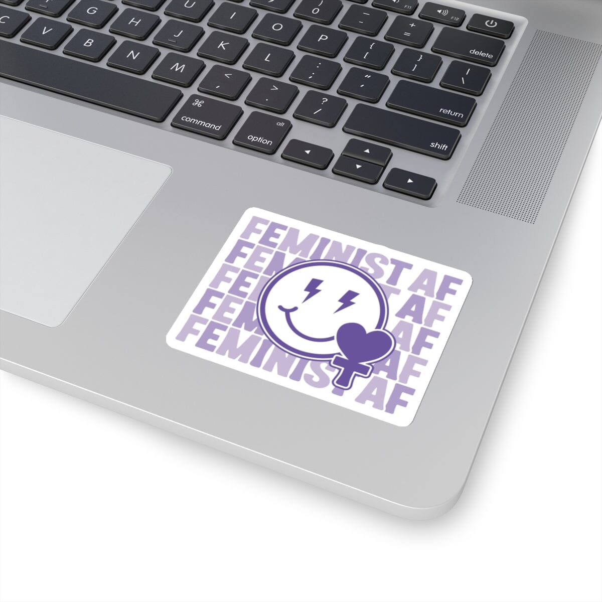 Feminist Stickers, Smiling Face Sticker Paper products Printify 3" × 3" White
