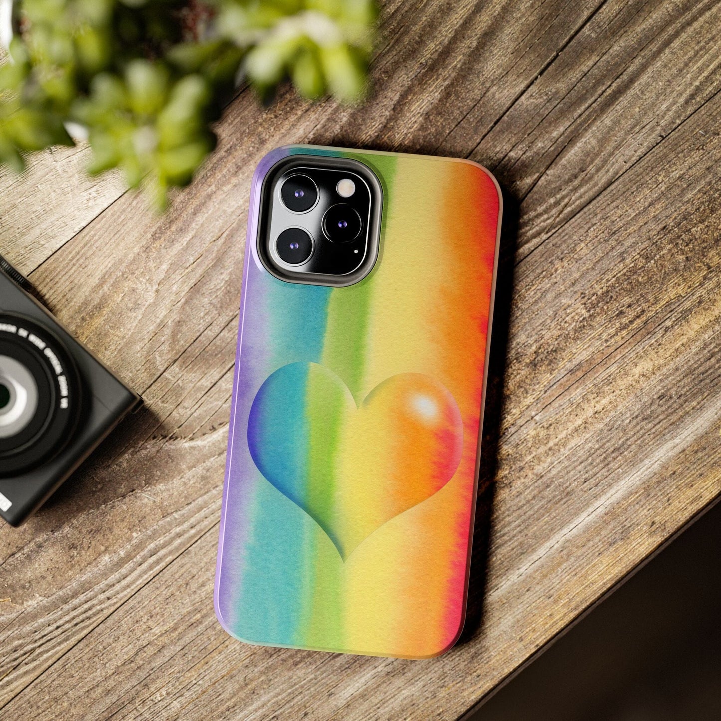 Rainbow Heart iPhone 16 Pride Case • Designed to fit most iPhone and Samsung Models Phone Case Printify