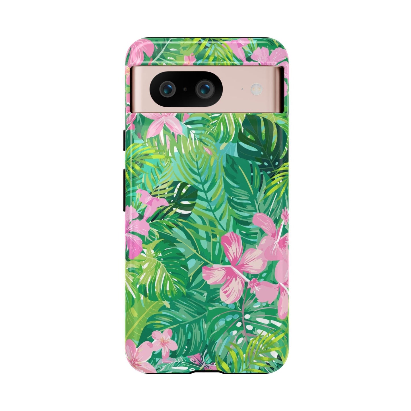 Tropical Pink Phone Case • Designed to Fit Most iPhone, Samsung and Google Models Phone Case Printify Google Pixel 8 Glossy