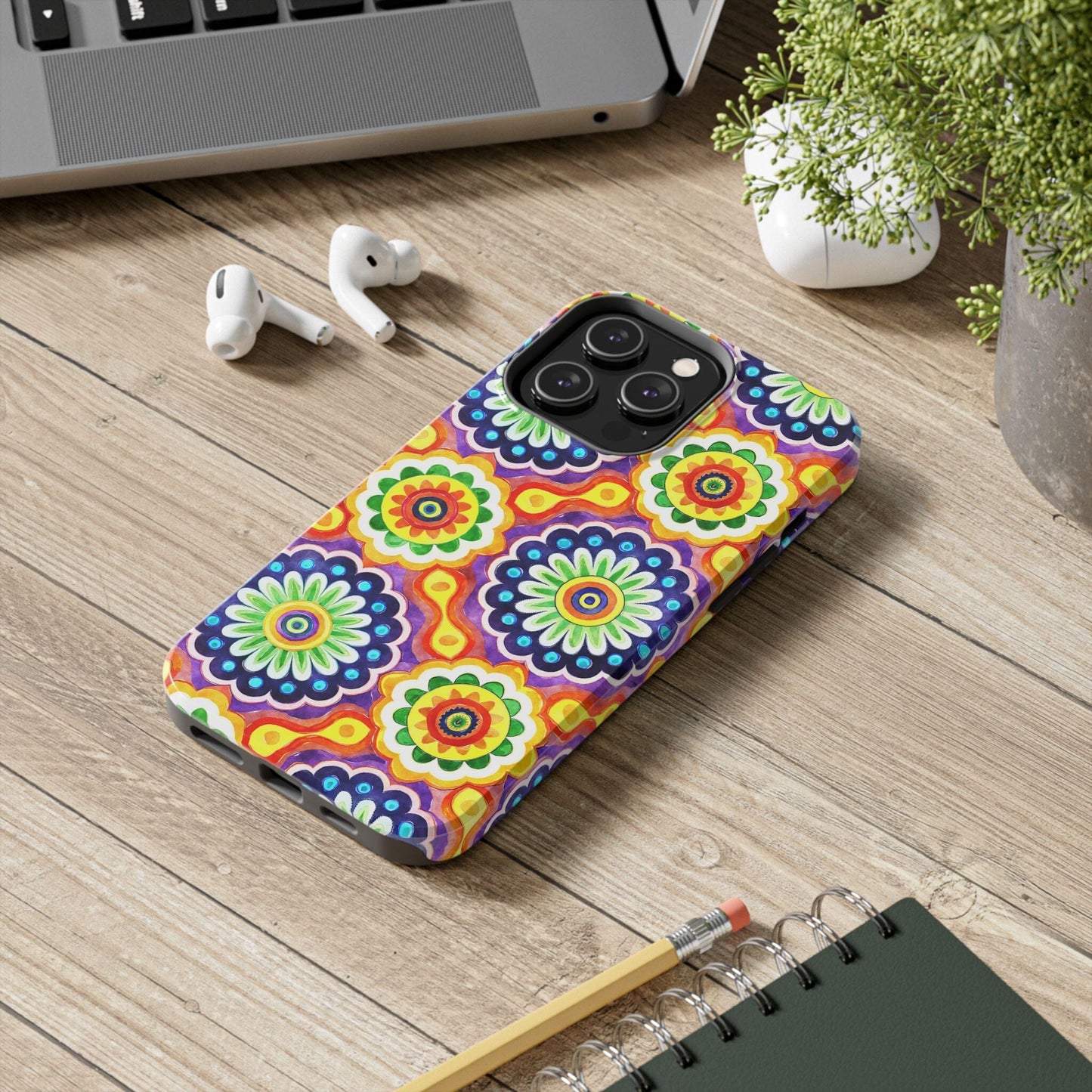 Rainbow Mandala Phone Case • Designed to Fit Most iPhone and Samsung Models Phone Case Printify