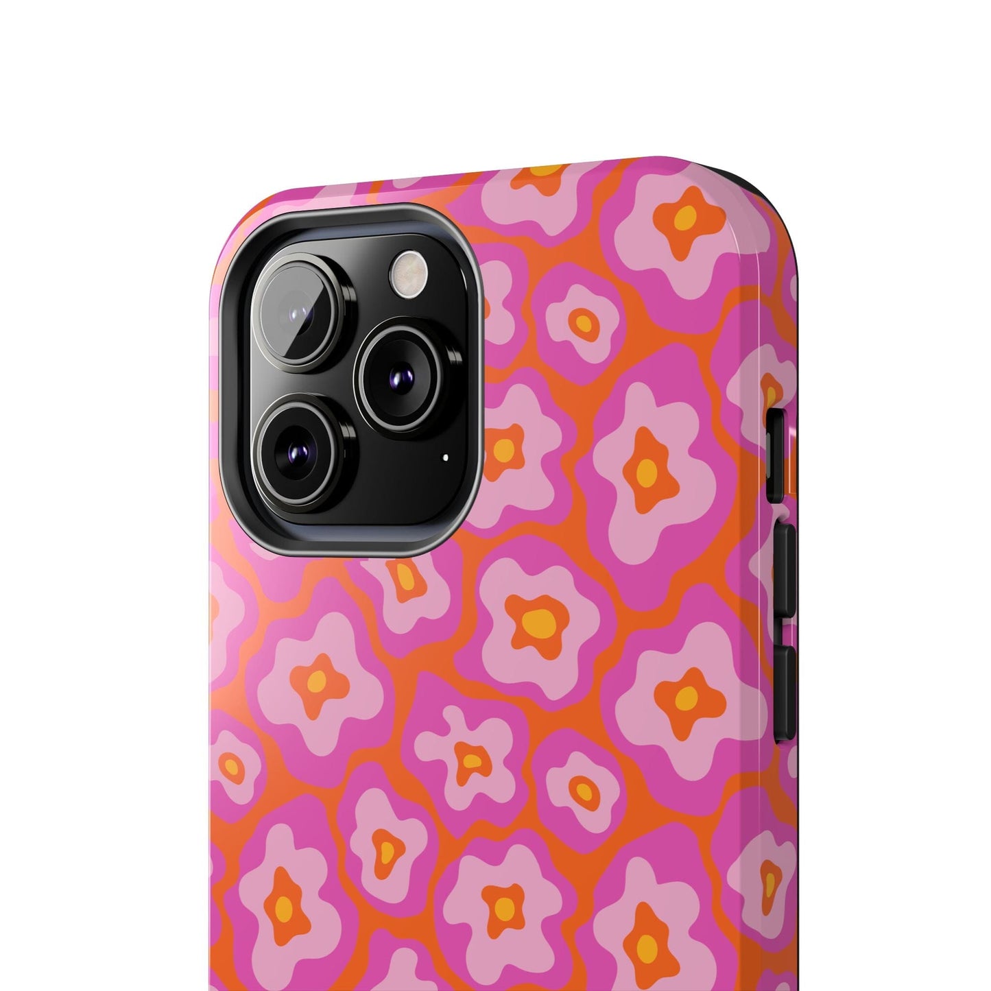 Abstract Pink Floral Phone Case • Tough Phone Case Designed to fit most iPhone and Samsung Phones Phone Case Printify
