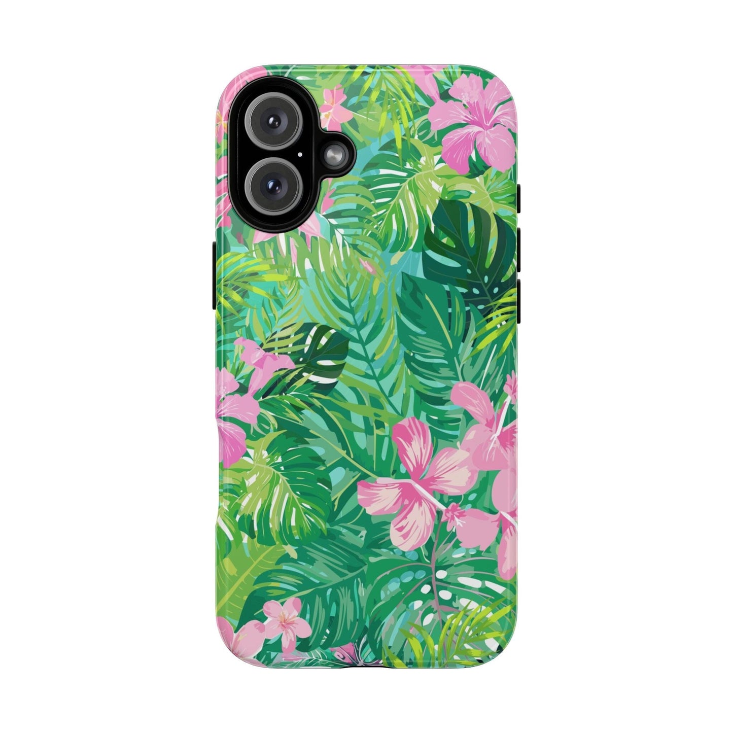 Tropical Pink Phone Case • Designed to Fit Most iPhone, Samsung and Google Models Phone Case Printify iPhone 16 Plus Glossy