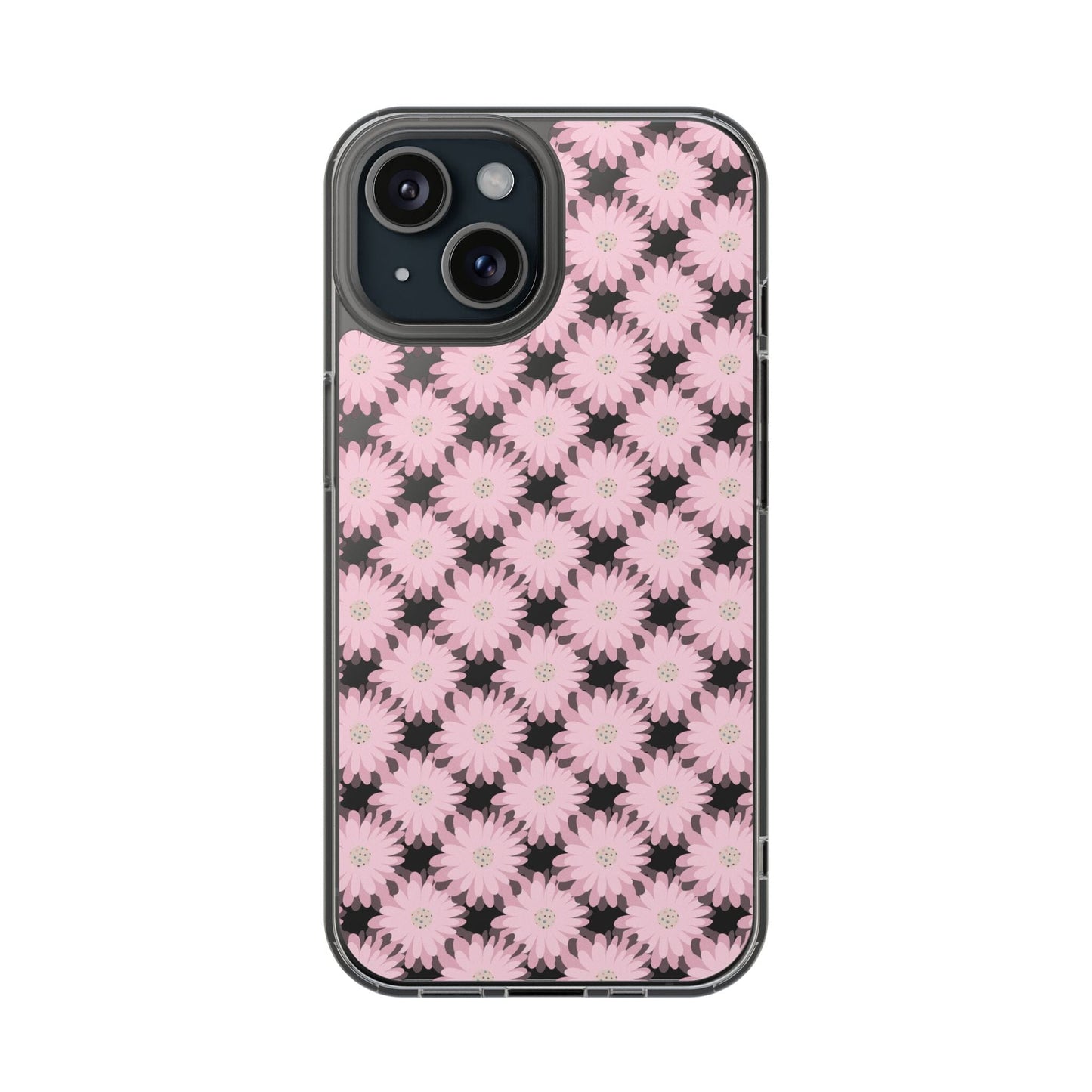 Retro Daisies Clear Floral Phone Case • Designed to fit most iPhone and Samsung Phones Phone Case Printify iPhone 15
