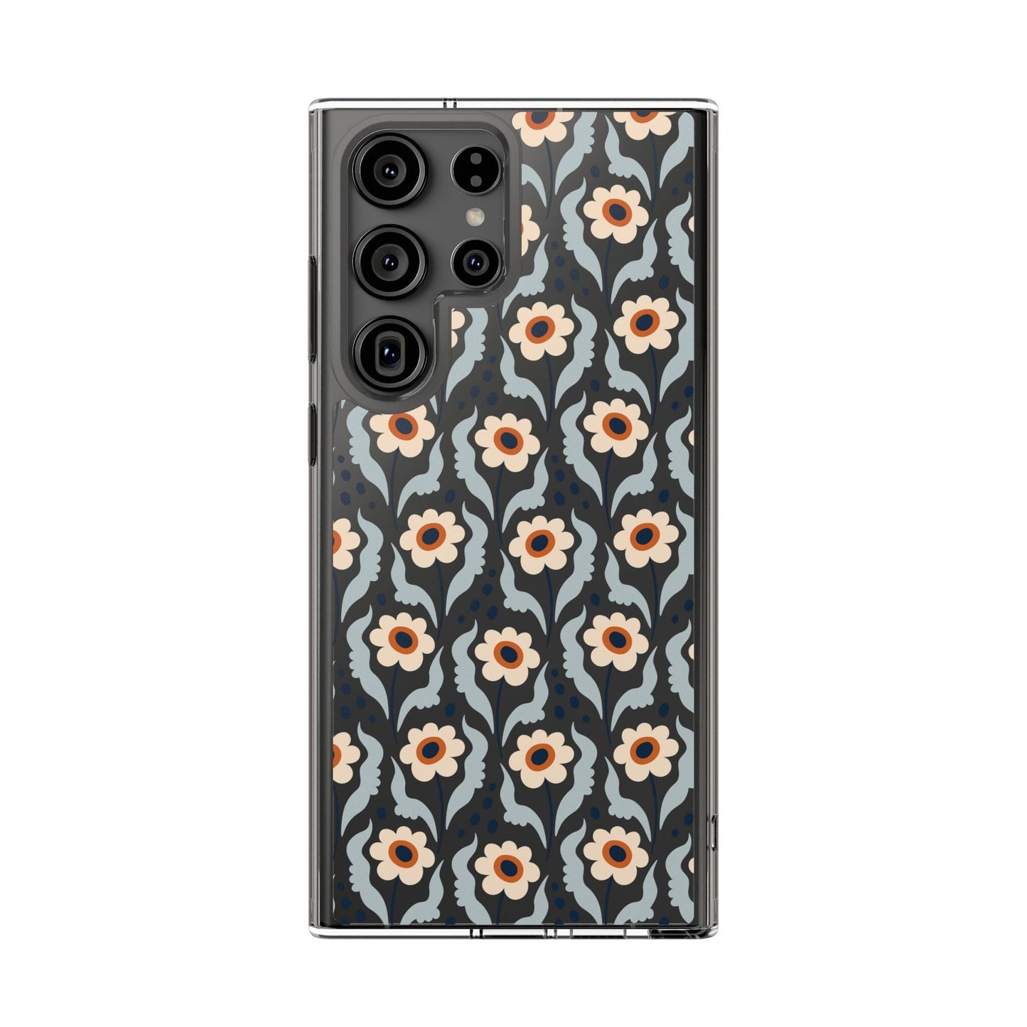 Retro Daisies Clear Phone Case • Designed to fit Most iPhone and Samsung Phones Phone Case Printify Samsung Galaxy S23 Ultra Without gift packaging