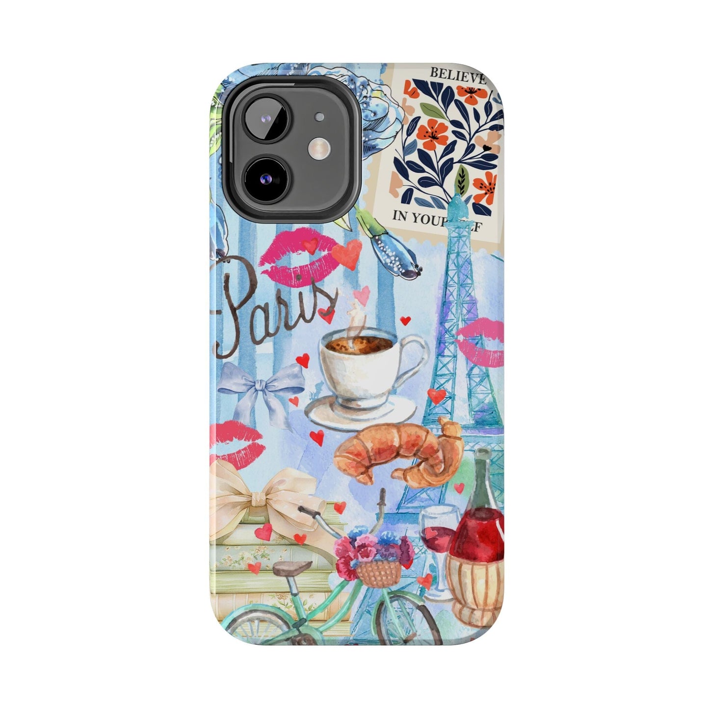 Coquette In Paris, Collage Phone Case, Floral Bookish Aesthetic, Preppy Stuff ~ Cell Phone Case for iPhone 12, iPhone 13, iPhone 14 & 15 Phone Case Printify