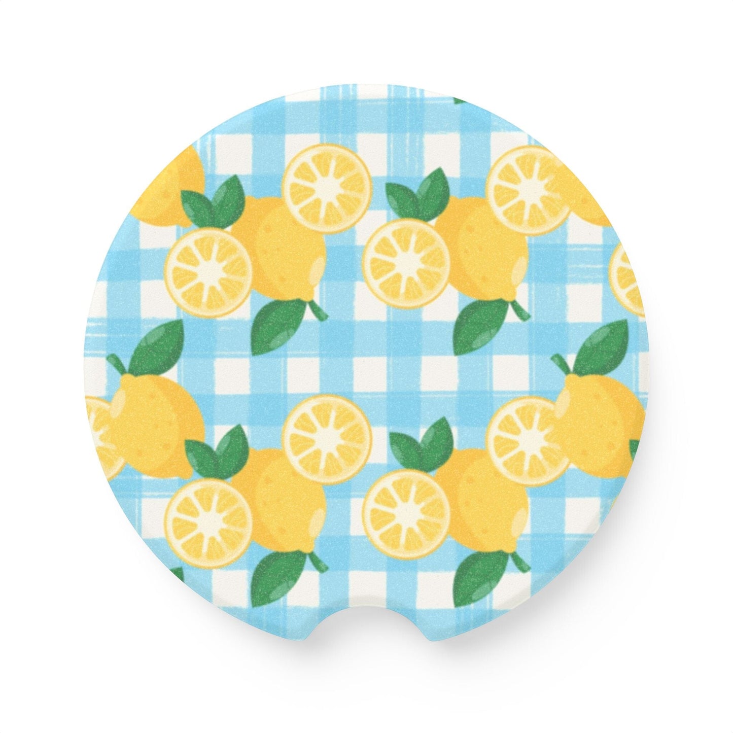 Summer Lemons Car Coaster, Fruit Drink Cup Coasters for Car • Cute Car Accessories Home Decor Printify