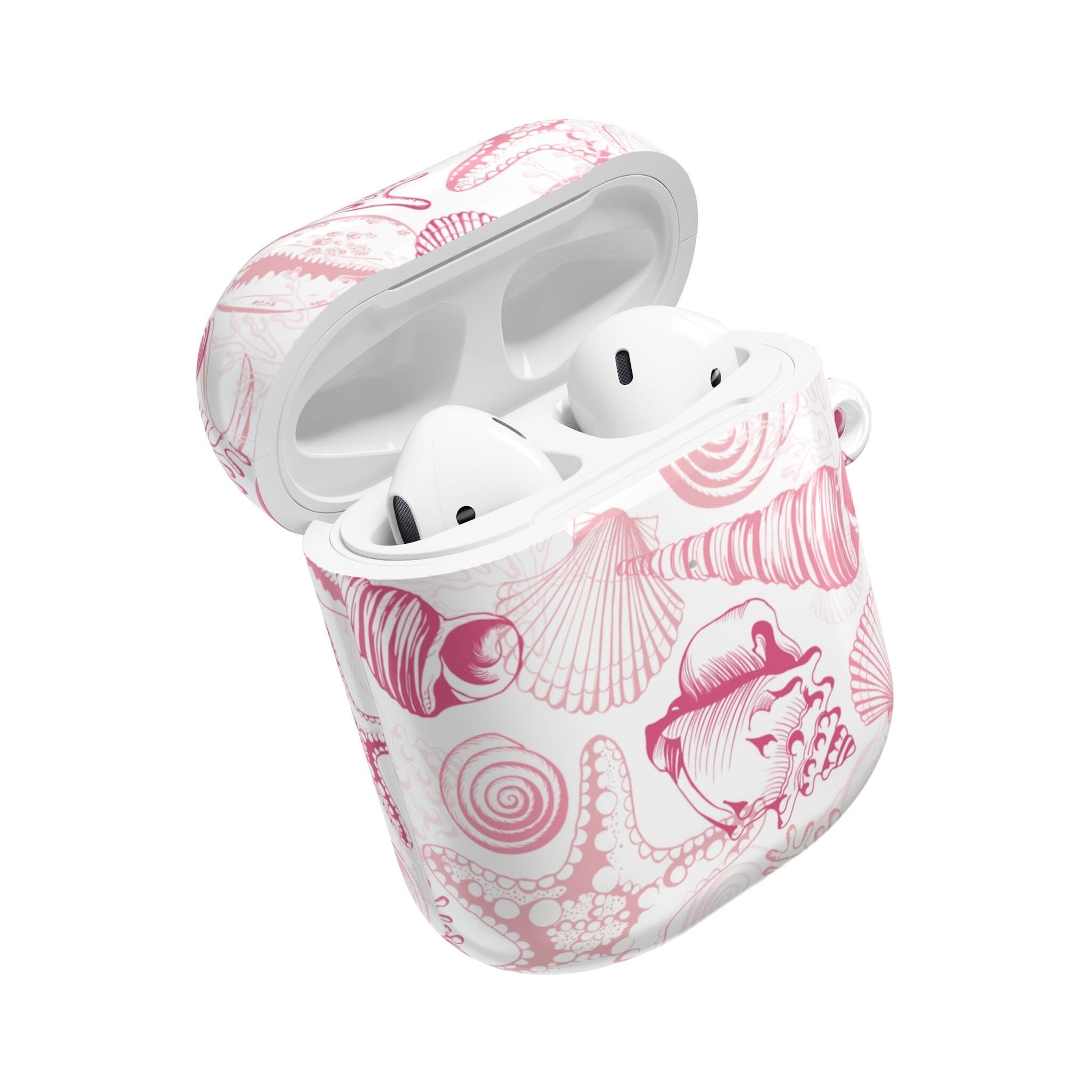 Pink Seashell AirPod Case, Ocean-Inspired Earbud Cover • Cute Summer Phone Accessories Accessories Printify