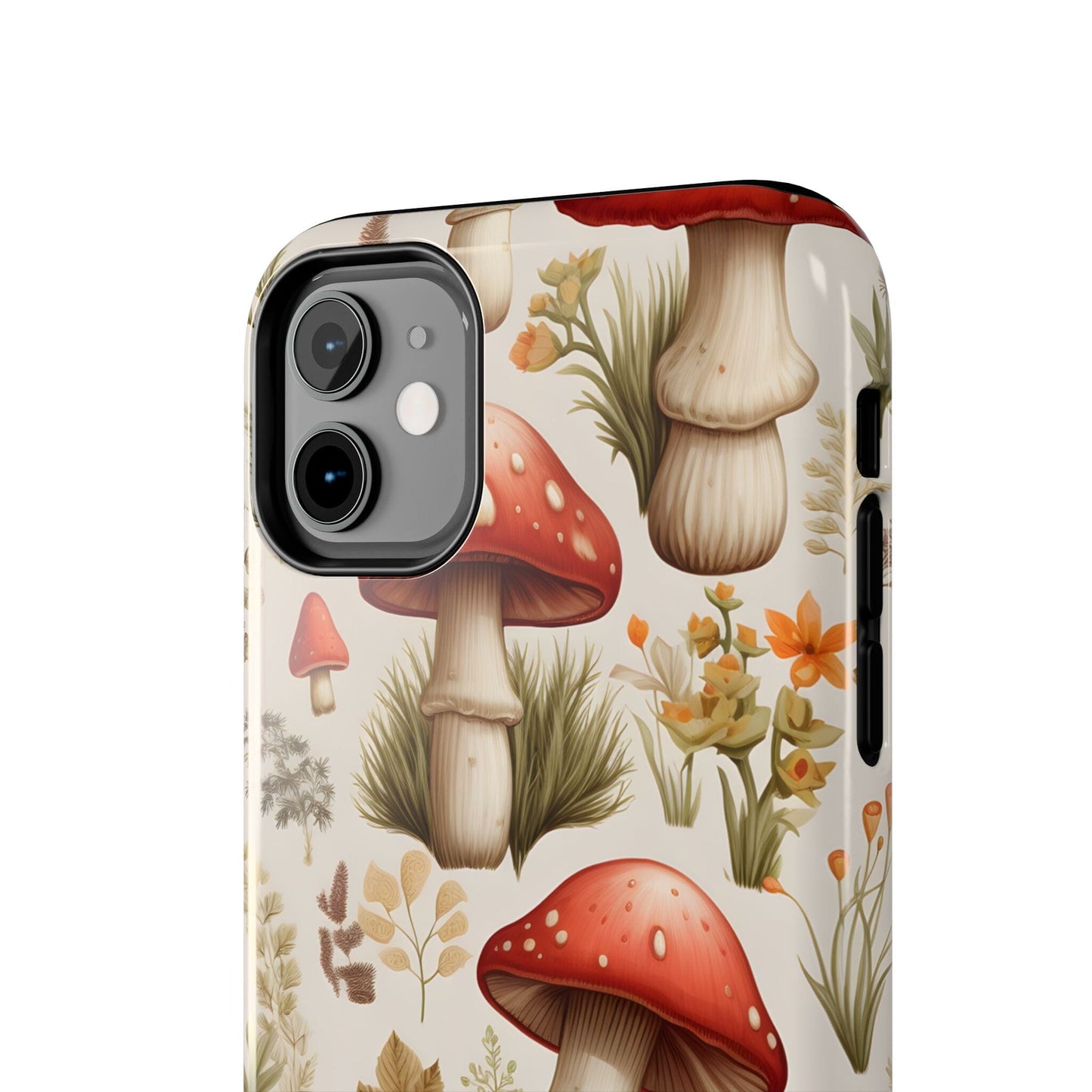 Folk Art Cottagecore Mushroom Phone Cases, Boho Retro Tough Phone Cases Compatible with most iPhone and Samsung Galaxy Models Phone Case Printify