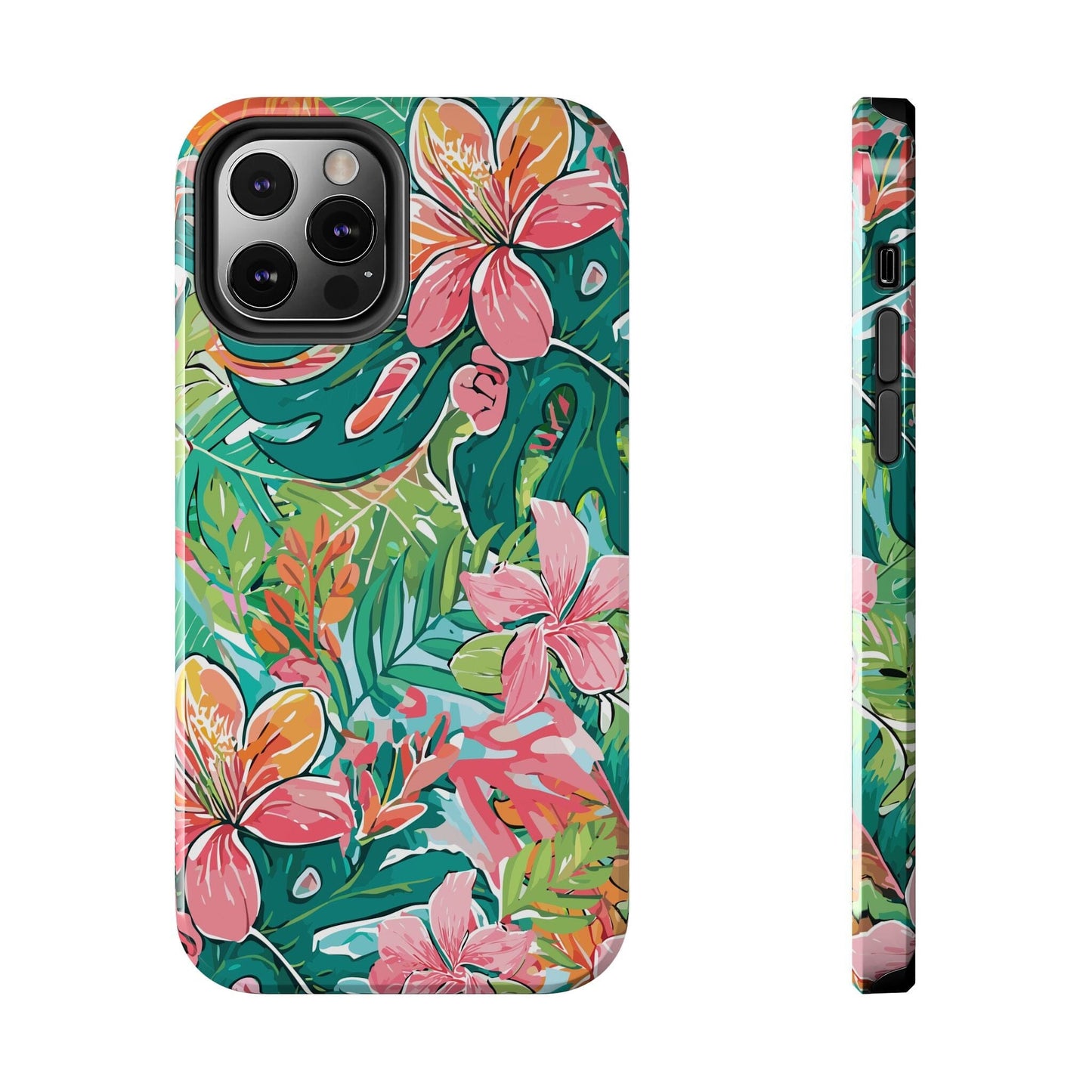 Tropical Brights Floral iPhone 16 Phone Cases • Designed to fit most iPhone and Samsung Models Phone Case Printify iPhone 12 Pro