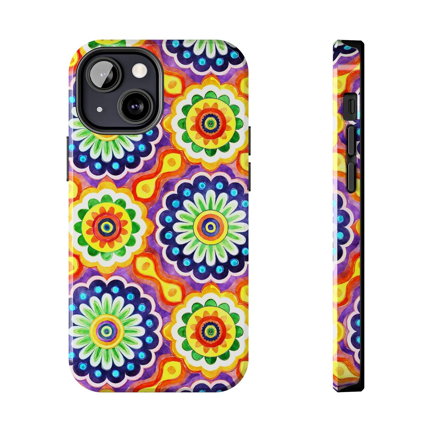 Rainbow Mandala Phone Case • Designed to Fit Most iPhone and Samsung Models Phone Case Printify iPhone 13 Mini