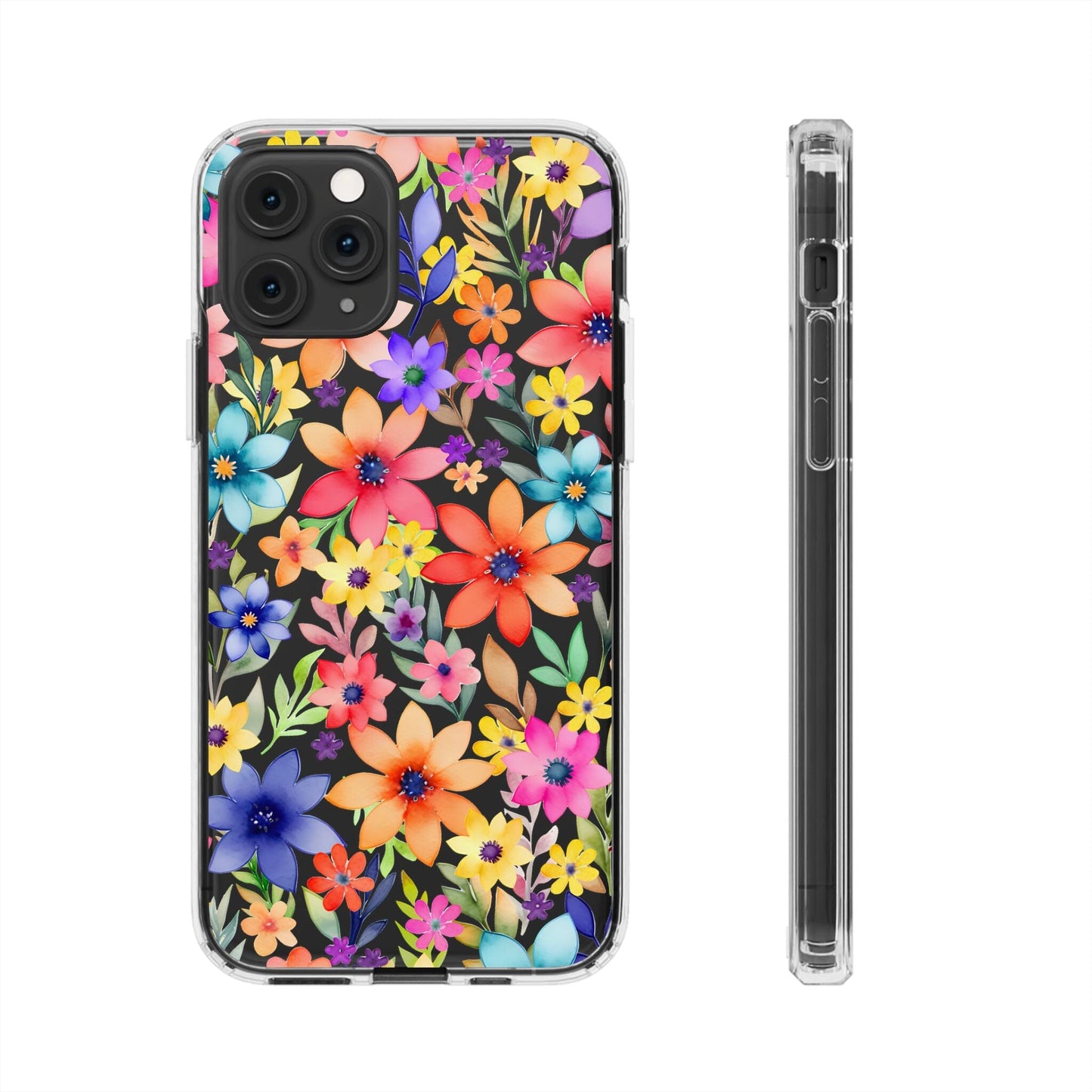 iPhone 16 Pro Case, Clear Phone Case, Flower Phone Case s24 Ultra Case, Cute Phonecase, Coquette Phone Case Phone Case Printify iPhone 11 Pro Without gift packaging