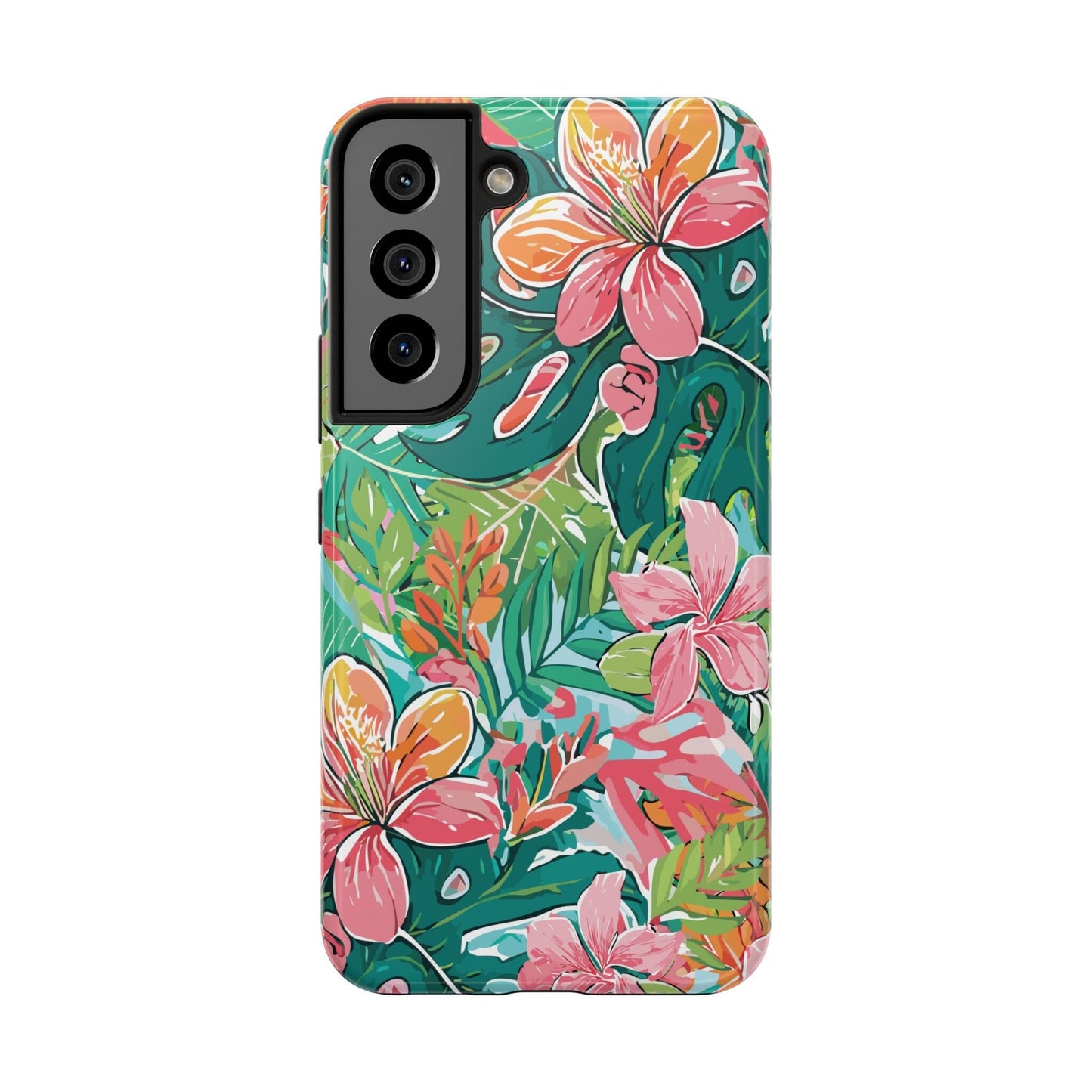 Tropical Brights Floral iPhone 16 Phone Cases • Designed to fit most iPhone and Samsung Models Phone Case Printify Samsung Galaxy S22
