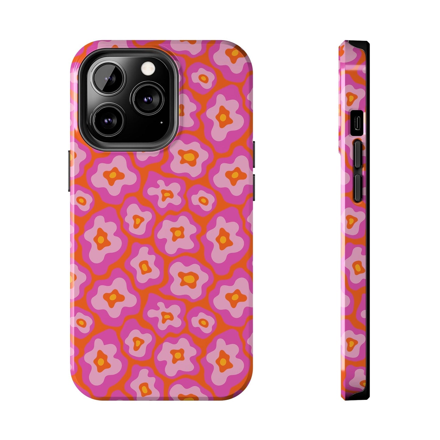 Abstract Pink Floral Phone Case • Tough Phone Case Designed to fit most iPhone and Samsung Phones Phone Case Printify iPhone 13 Pro