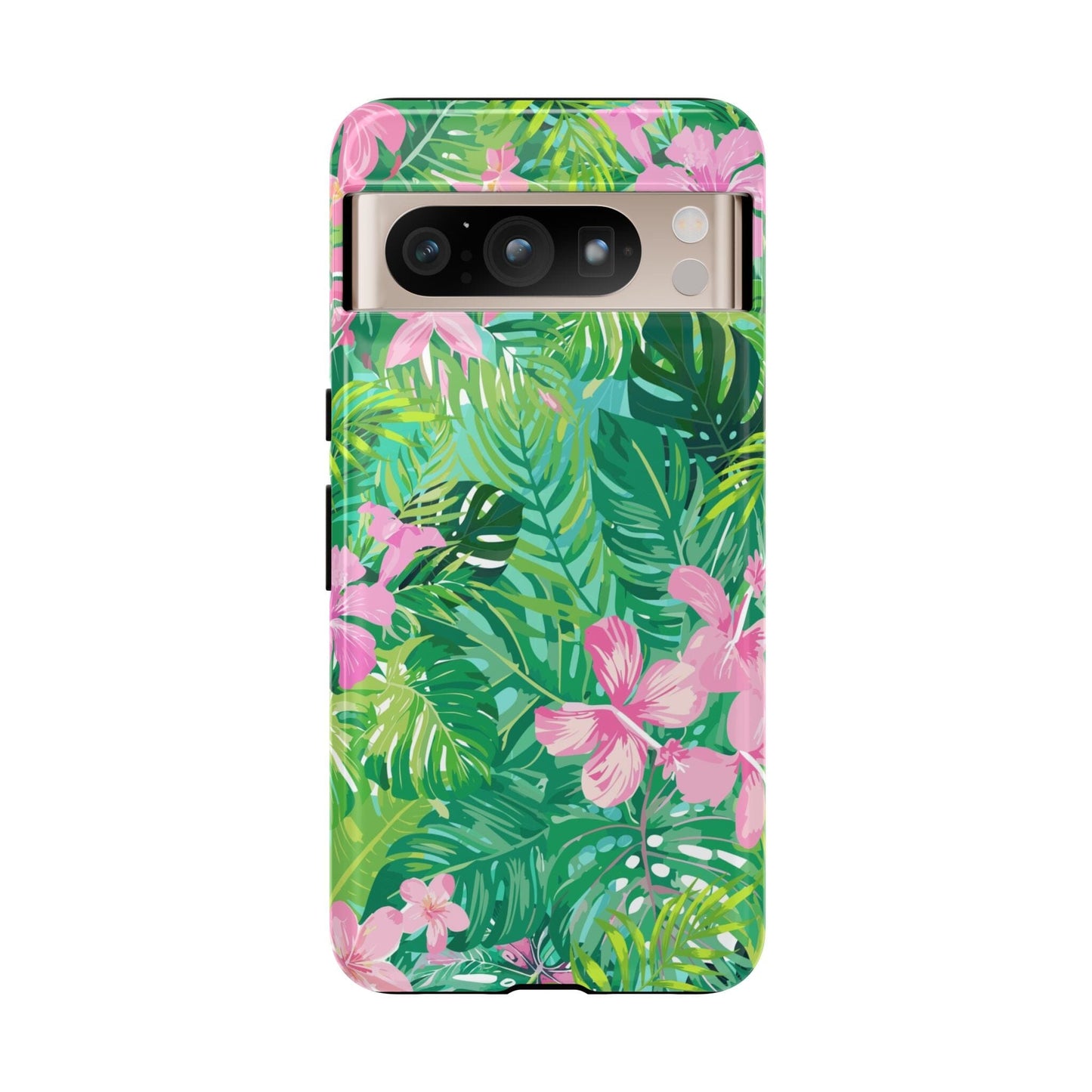 Tropical Pink Phone Case • Designed to Fit Most iPhone, Samsung and Google Models Phone Case Printify Google Pixel 8 Pro Glossy