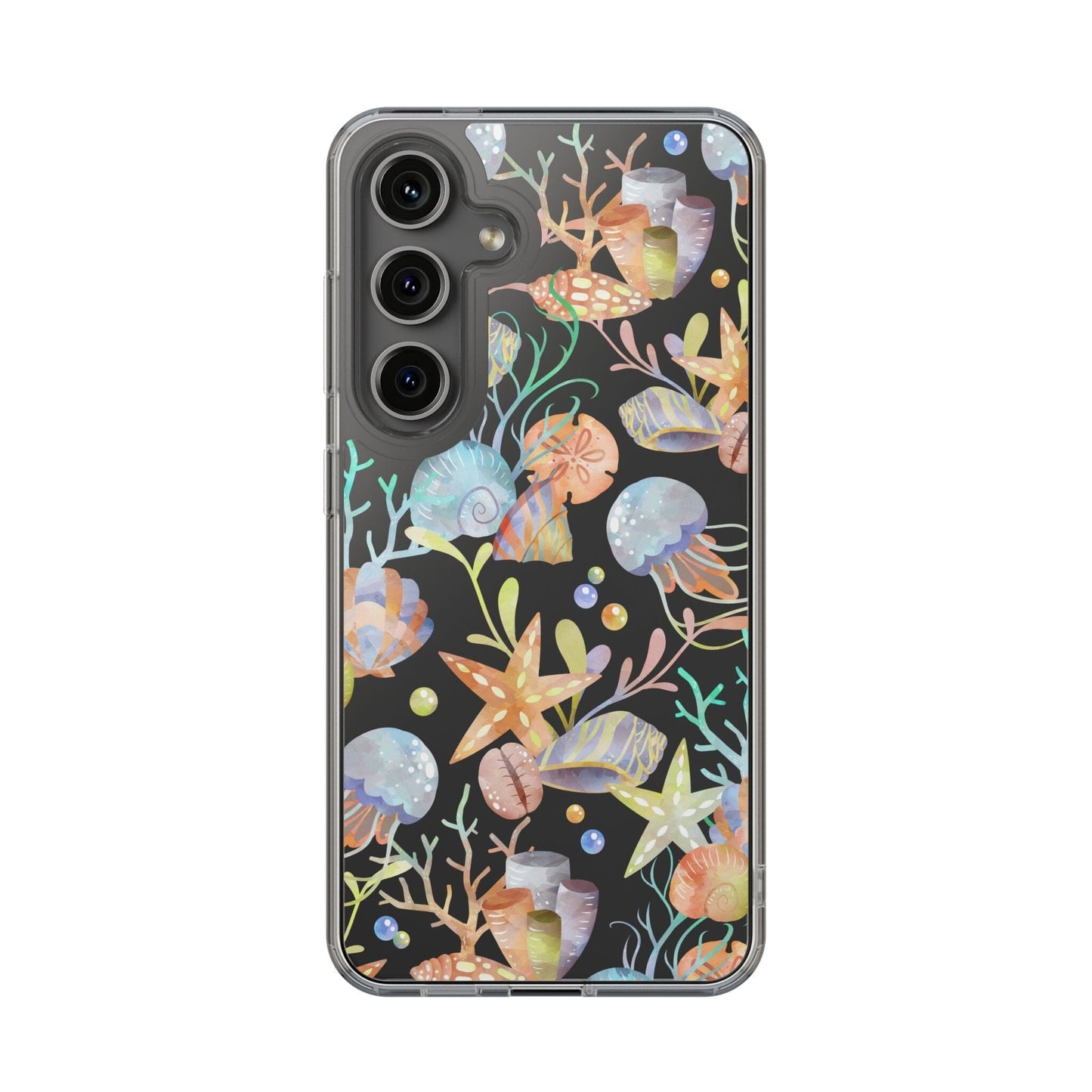 Seashell Phone Case, Beach Phone Case, Clear Phone Cases, Ocean Inspired Style, Beachy Summer Vibes iPhone 11-14 And Samsung Galaxy Cases Phone Case Printify Samsung Galaxy S24 Without gift packaging