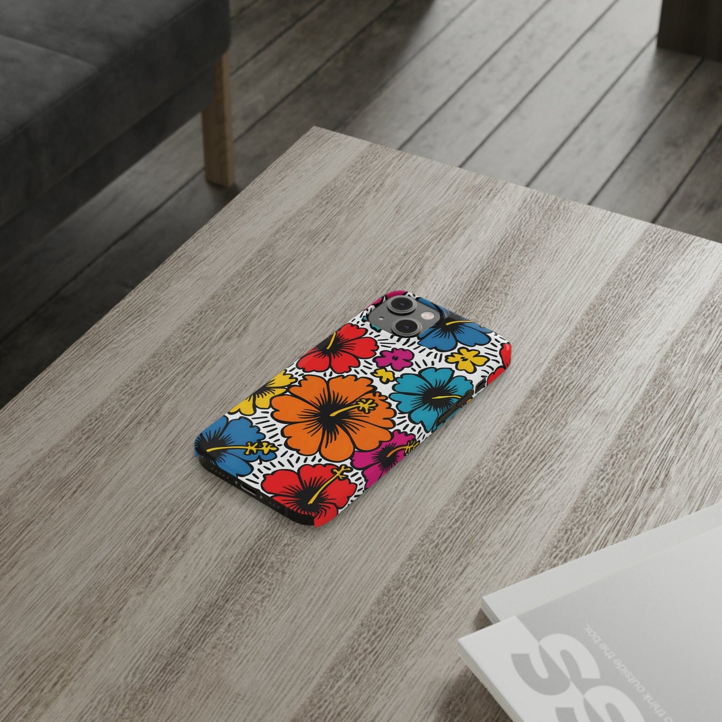 Coconut Girl Hibiscus Phone Case, Pop Art Design, Modern Art Cell Phone Case, iPhone 12-15 Phone Case Printify iPhone 14