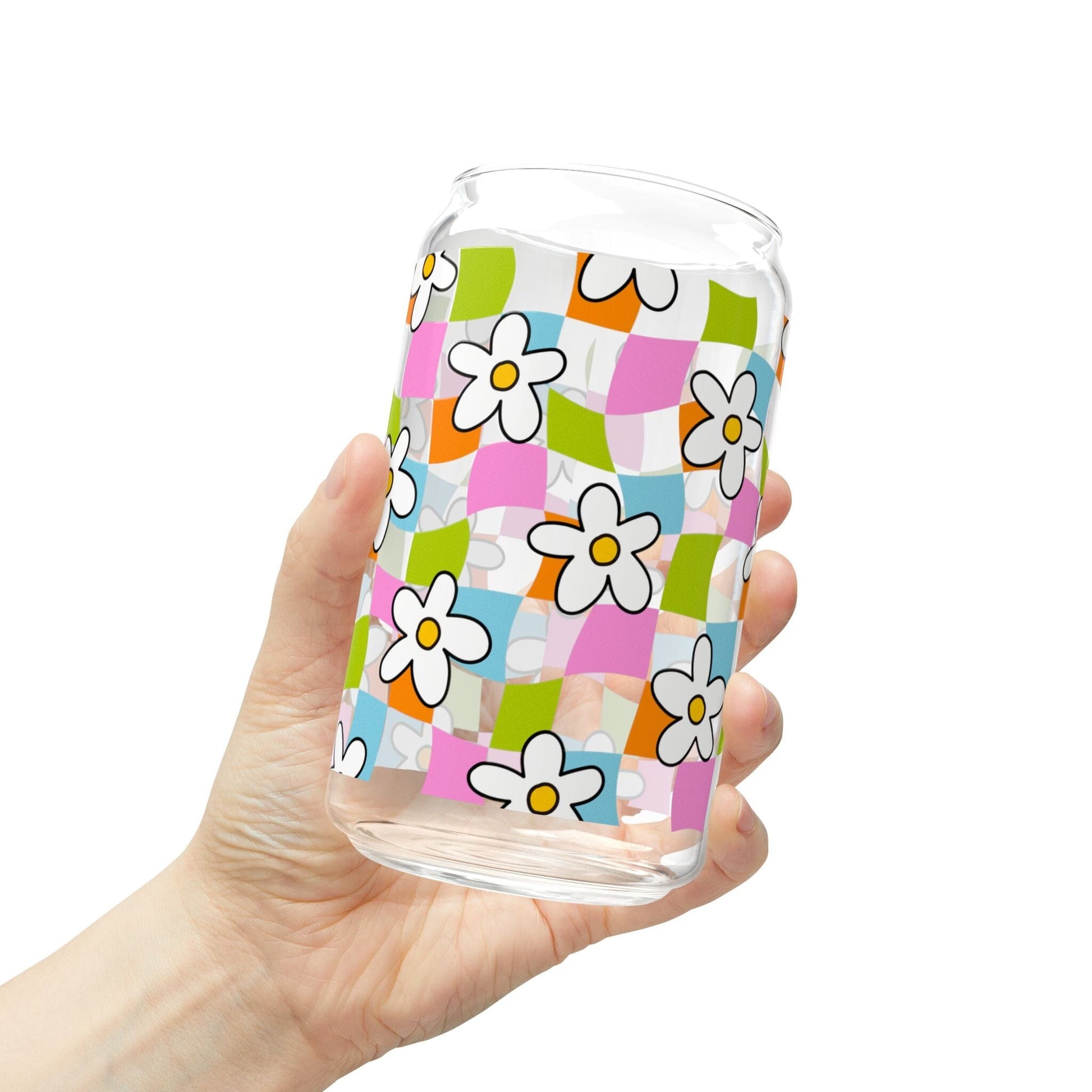 Wavy Daisy Sipper Cup • Coconut Girl Summer Iced Coffee Cup Mug Printify