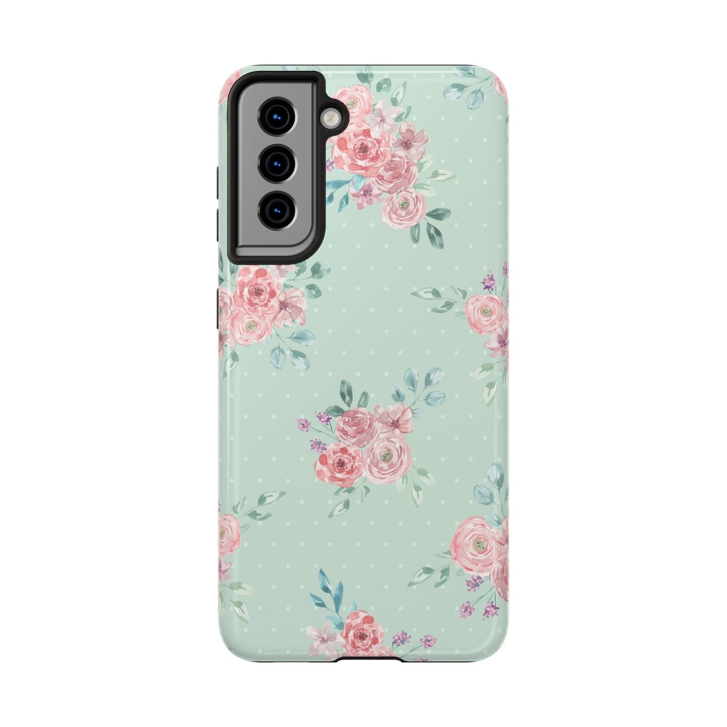 Green Floral Phone Case, Summer Flower Phonecases, Coquette Aesthetic iPhone Case for 15 14 13 12 Cell Phone Covers Phone Case Printify Samsung Galaxy S21
