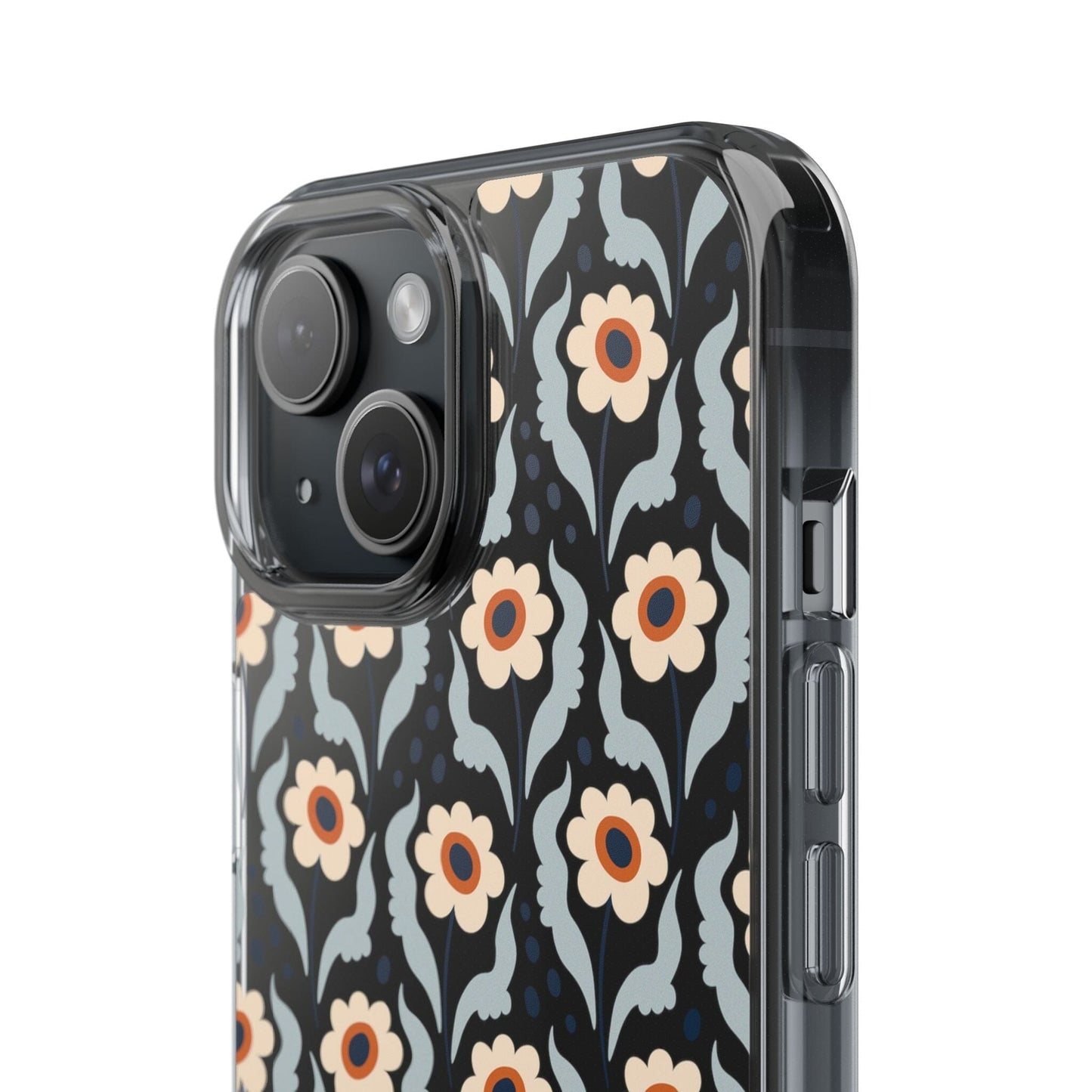 Retro Daisies Clear Phone Case • Designed to fit Most iPhone and Samsung Phones Phone Case Printify