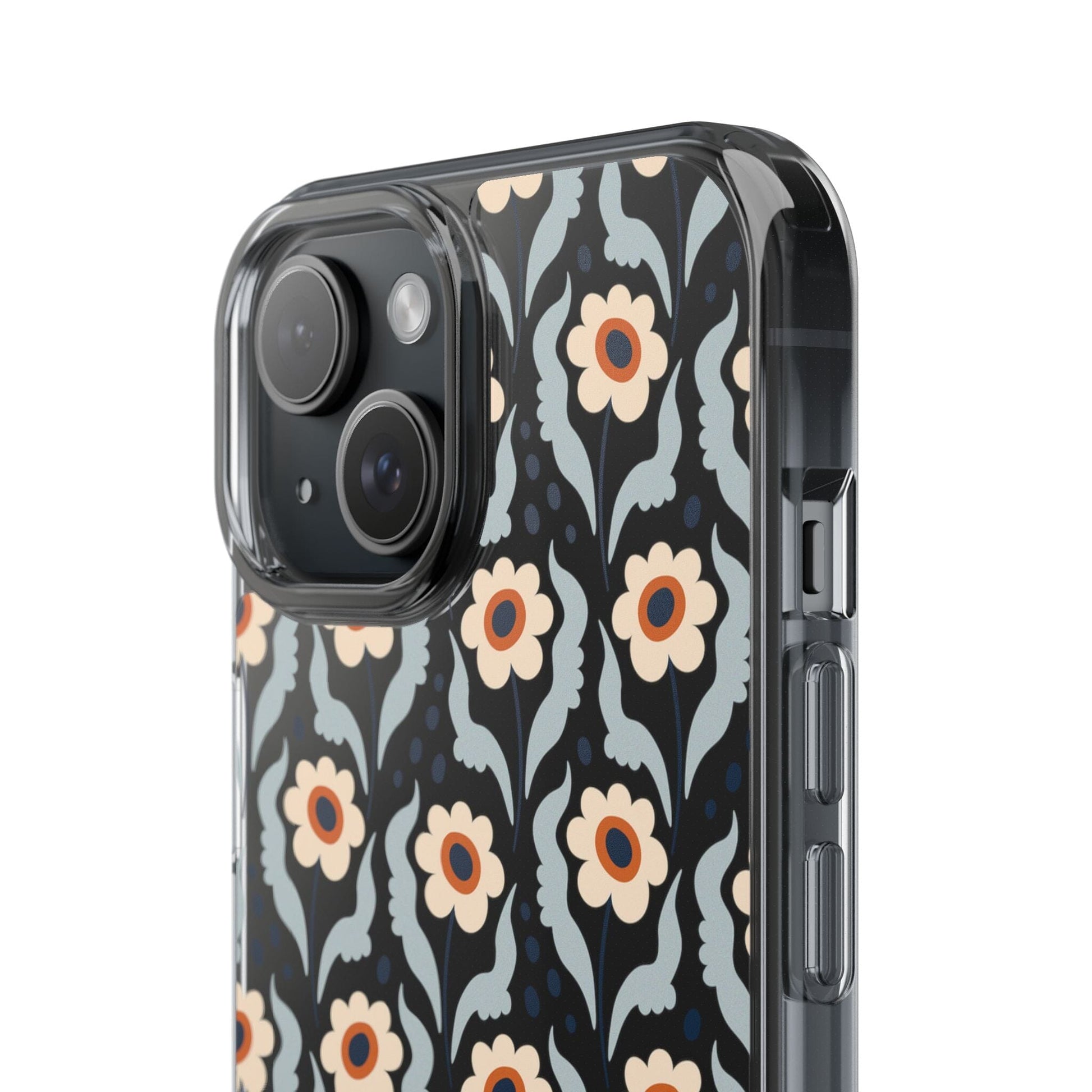 Retro Daisies Clear Phone Case • Designed to fit Most iPhone and Samsung Phones Phone Case Printify