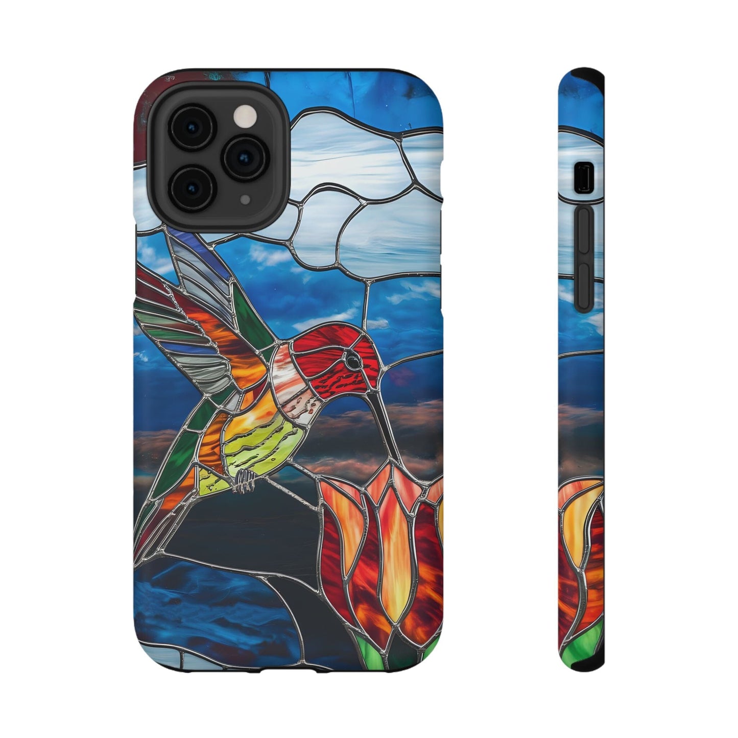 Stained Glass Humming Bird Phone Case, Tough Phonecase designed to fit iPhone and Galaxy Bird Lover Gifts Phone Case Printify iPhone 11 Pro Matte Without gift packaging