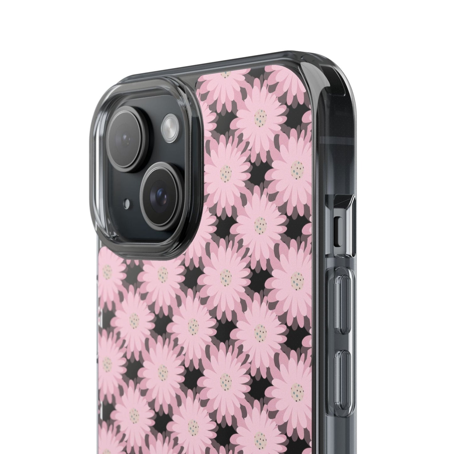 Retro Daisies Clear Floral Phone Case • Designed to fit most iPhone and Samsung Phones Phone Case Printify
