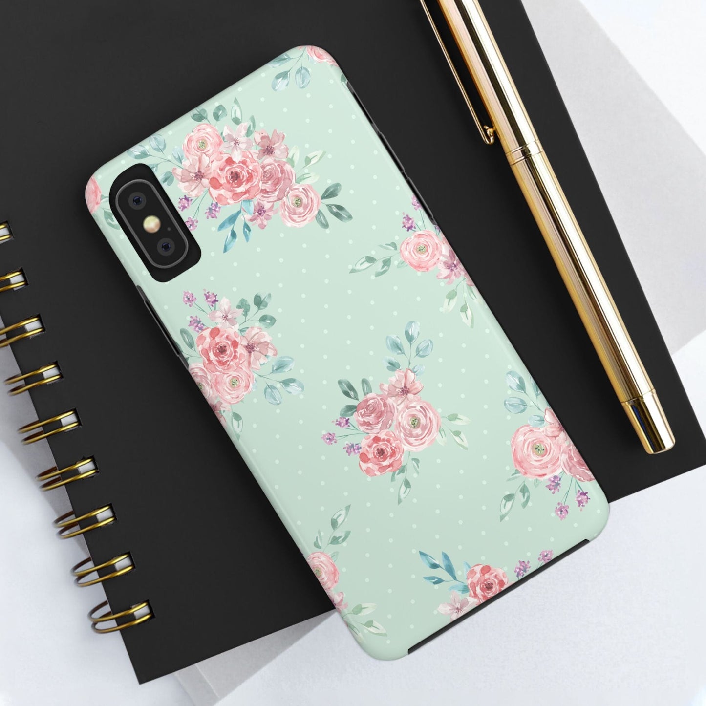 Green Floral Phone Case, Summer Flower Phonecases, Coquette Aesthetic iPhone Case for 15 14 13 12 Cell Phone Covers Phone Case Printify