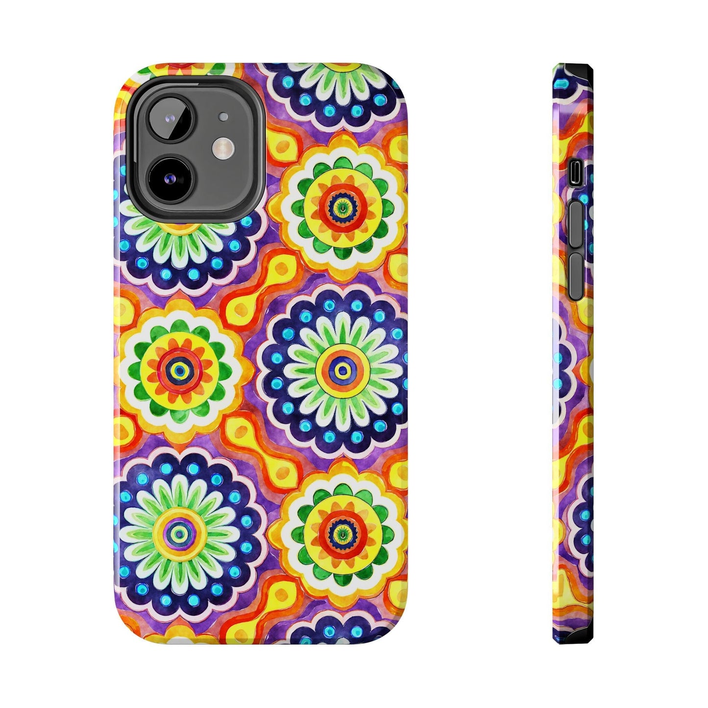 Rainbow Mandala Phone Case • Designed to Fit Most iPhone and Samsung Models Phone Case Printify iPhone 12