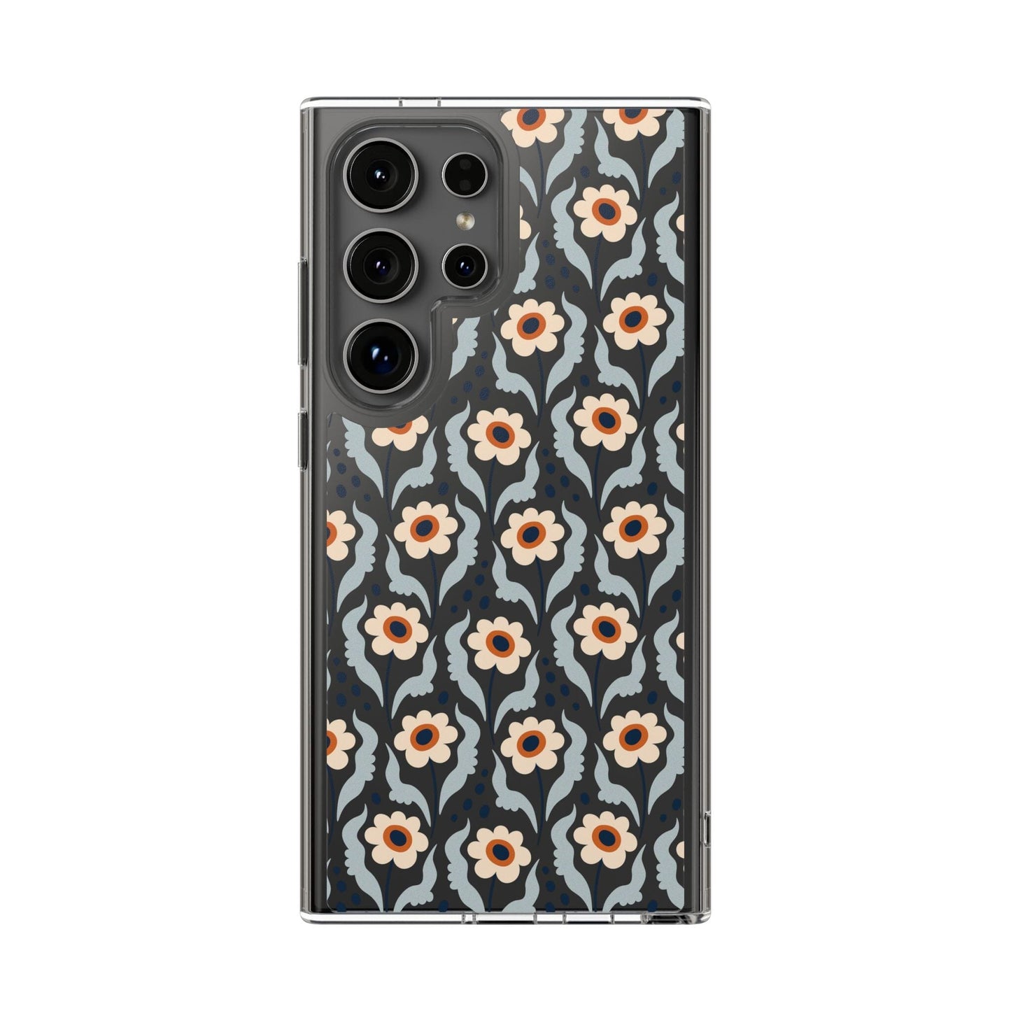 Retro Daisies Clear Phone Case • Designed to fit Most iPhone and Samsung Phones Phone Case Printify Samsung Galaxy S24 Ultra Without gift packaging