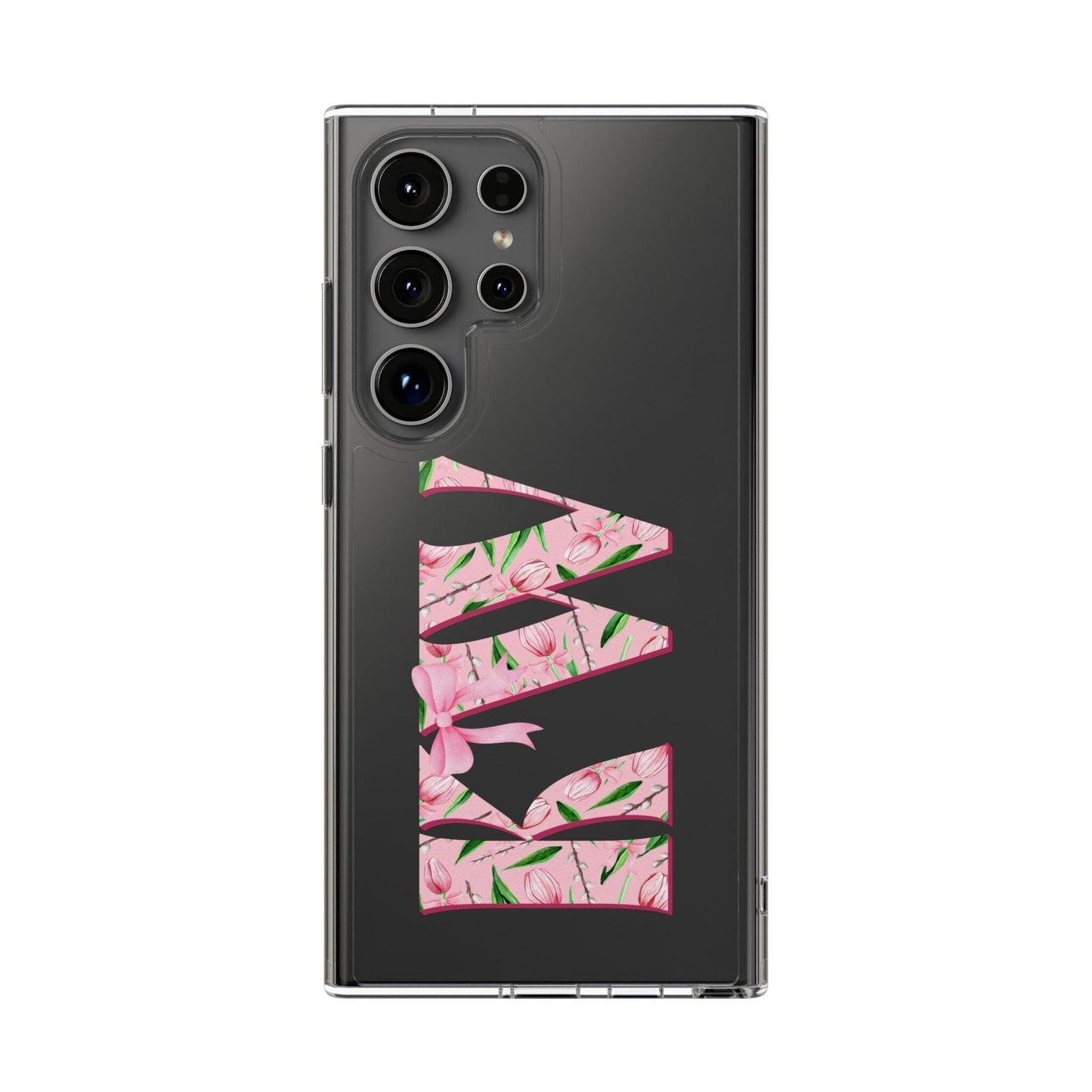Initials iPhone 16 Pro Case, Clear Phone Cases • Designed to fit Most iPhone and Samsung Phones Phone Case Printify Samsung Galaxy S24 Ultra Without gift packaging