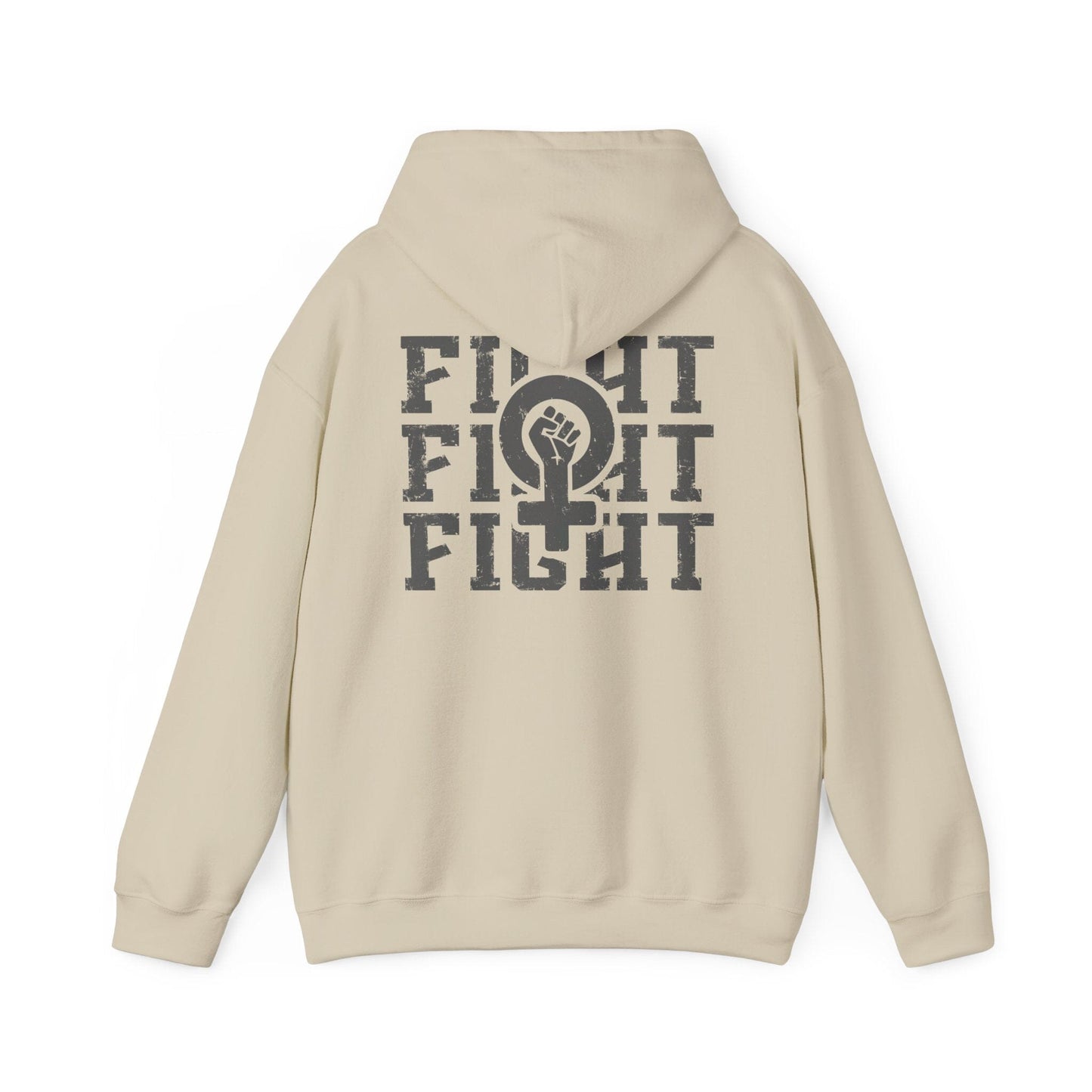 Fight Fight Fight Feminist Sweatshirt ~ Unisex Heavy Blend Hoodie Hoodie Printify M Sand