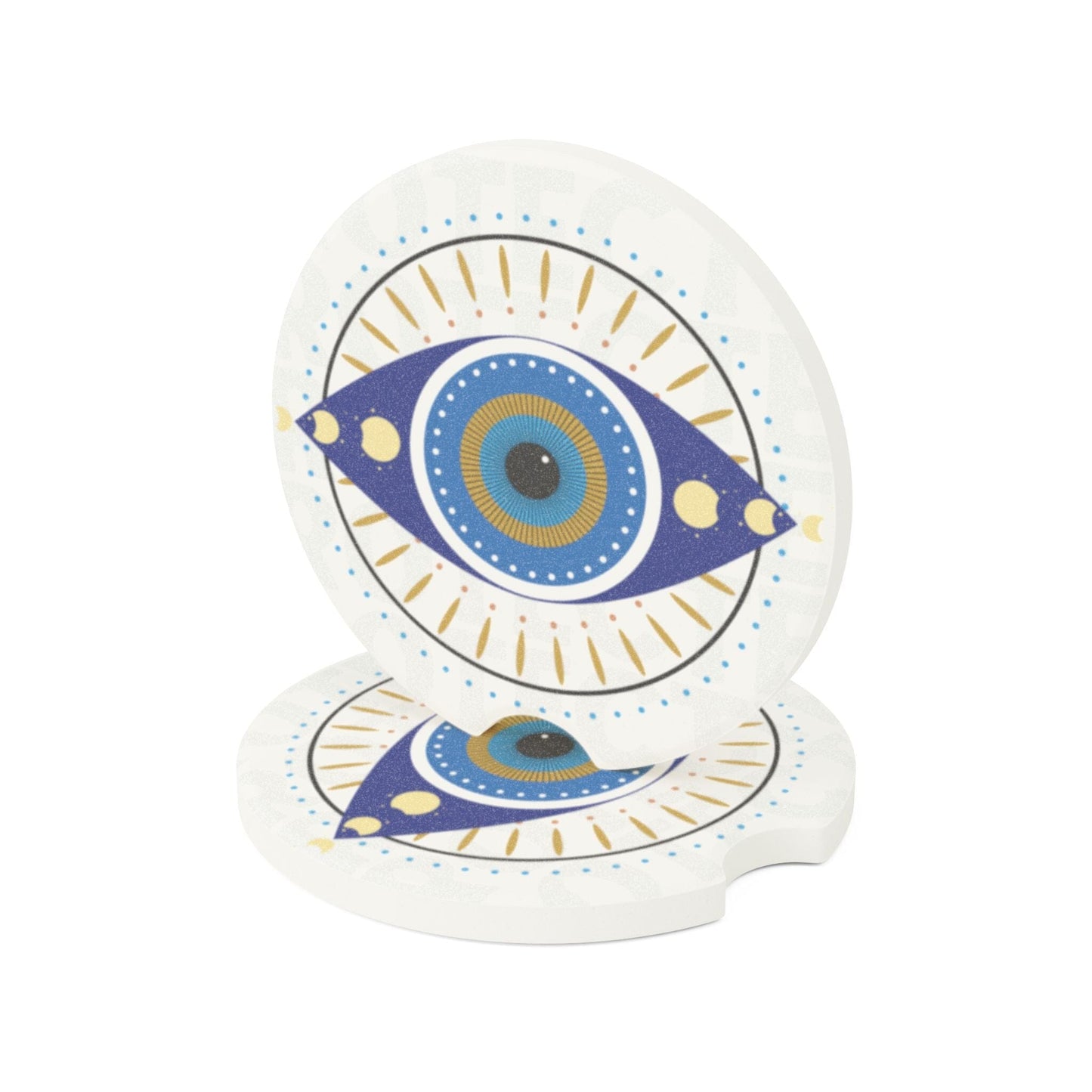 Evil Eye Car Coaster, Mandala Drink Cup Holder Coaster • Cute Car Accessories Home Decor Printify