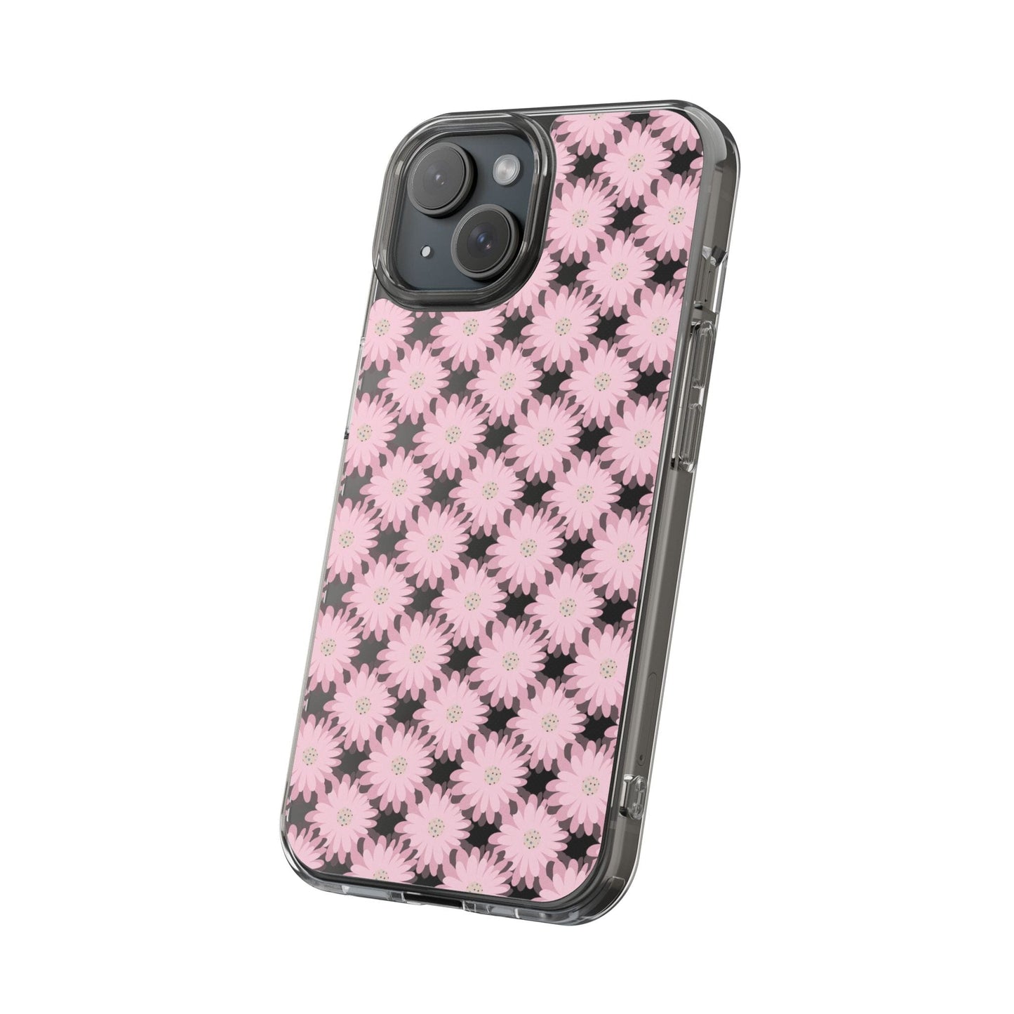 Retro Daisies Clear Floral Phone Case • Designed to fit most iPhone and Samsung Phones Phone Case Printify